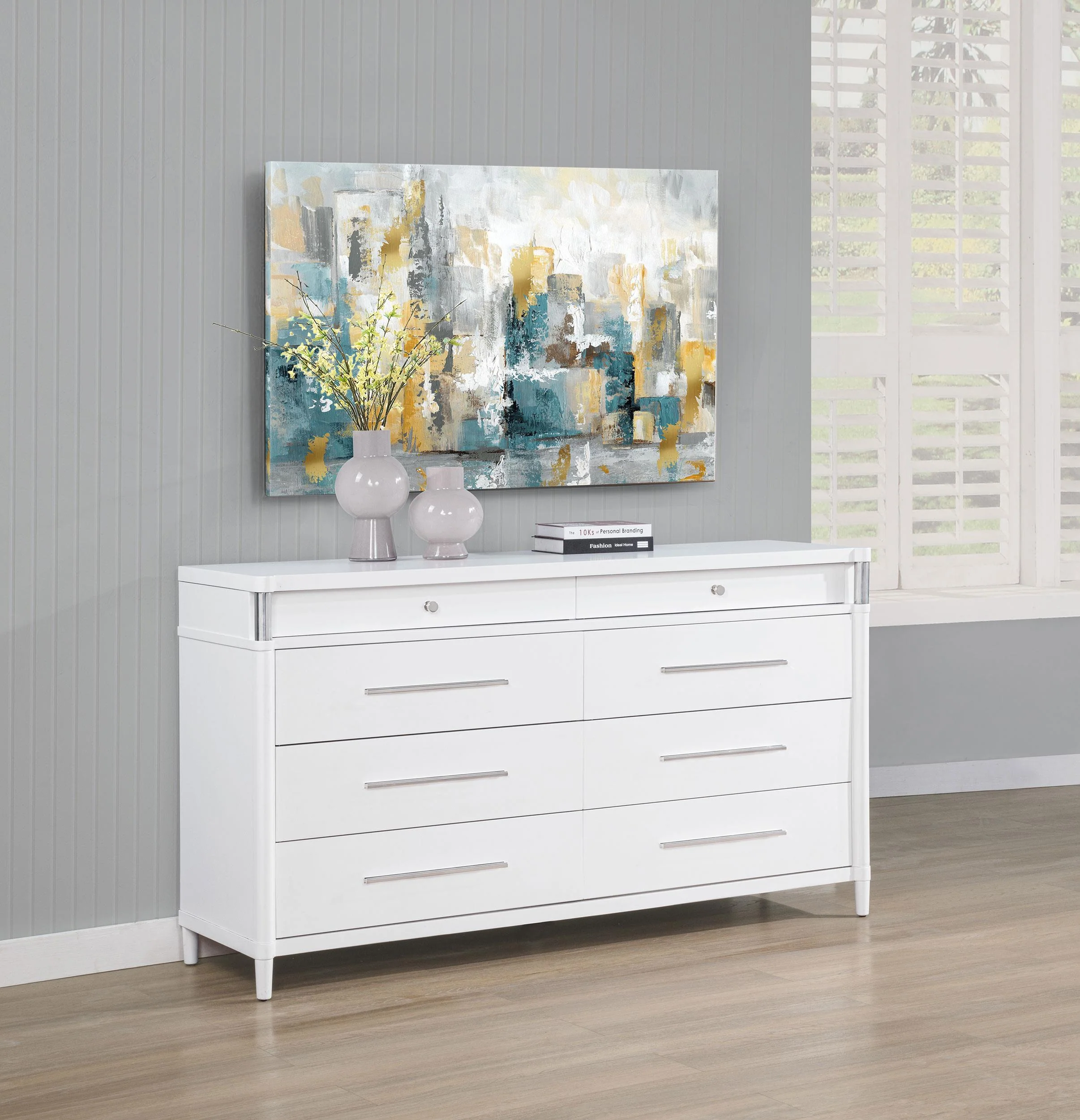 Gracemont 8-drawer Bedroom Dresser Cabinet White - Image 2