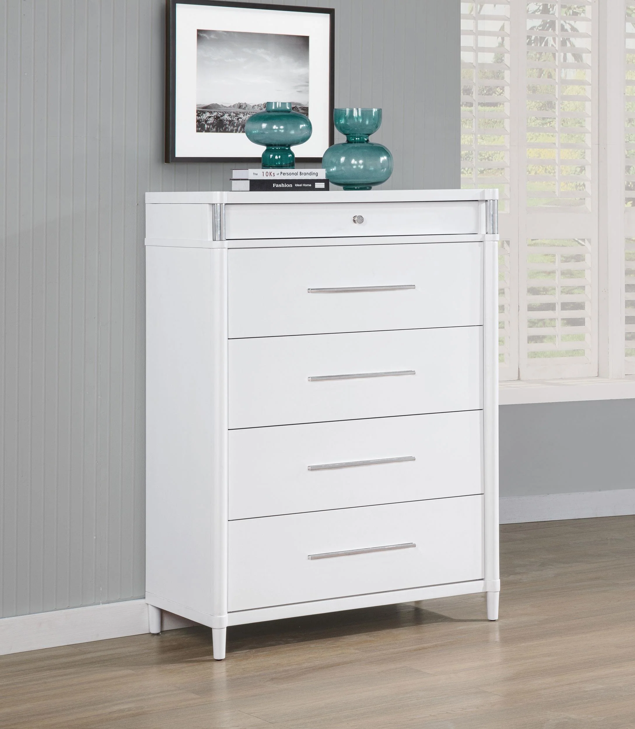 Gracemont 5-drawer Bedroom Chest of Drawers White - Image 2