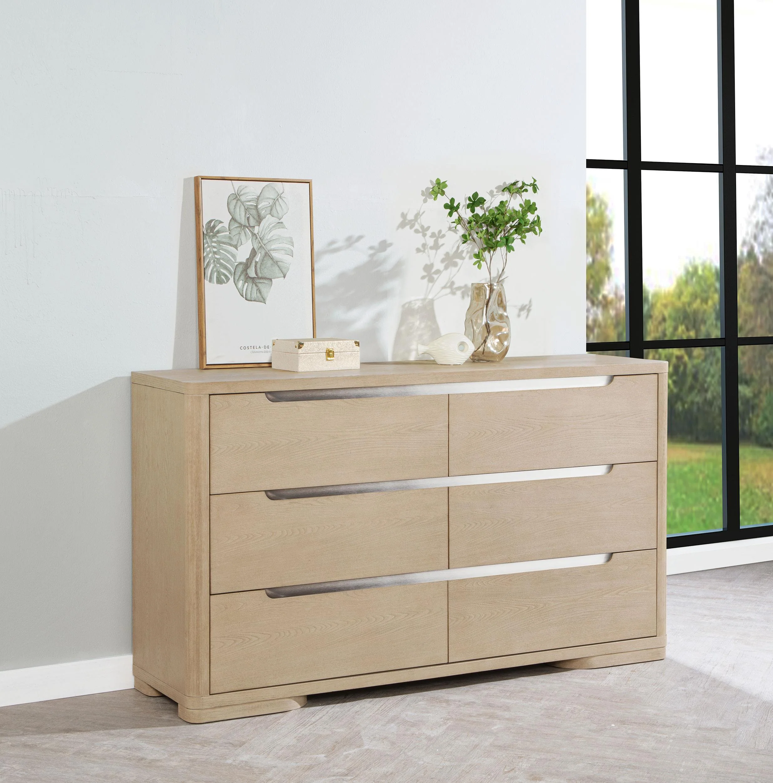 Ladera 6-drawer Bedroom Dresser Light Elm - Image 2