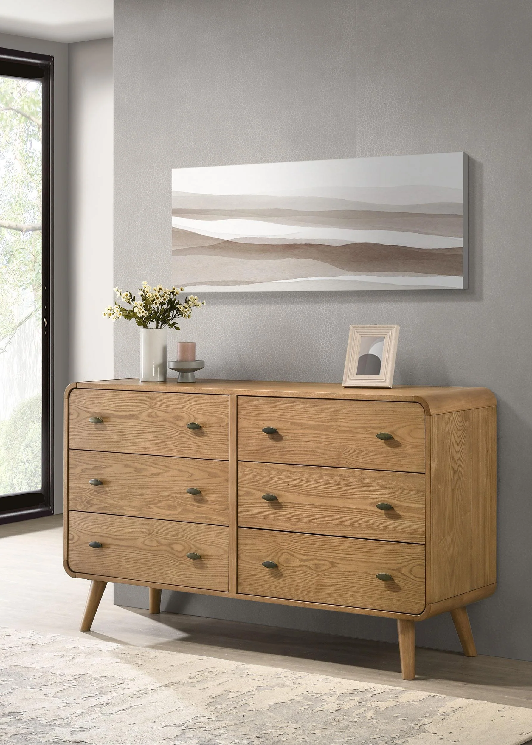 Robyn 6-drawer Bedroom Dresser Light Ash - Image 2