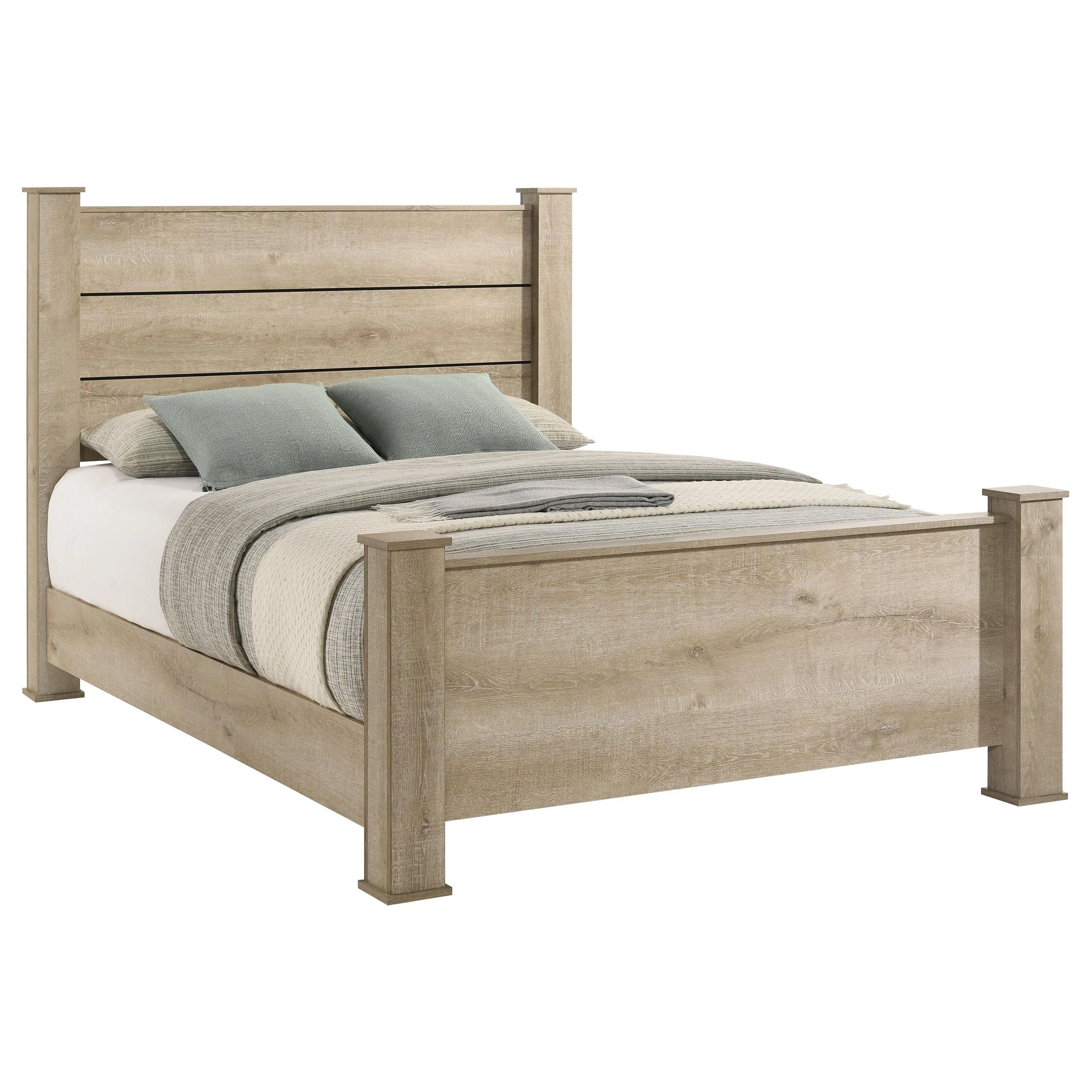 Oakglen 55-inch Queen Panel Bed Weathered Oak - Image 3