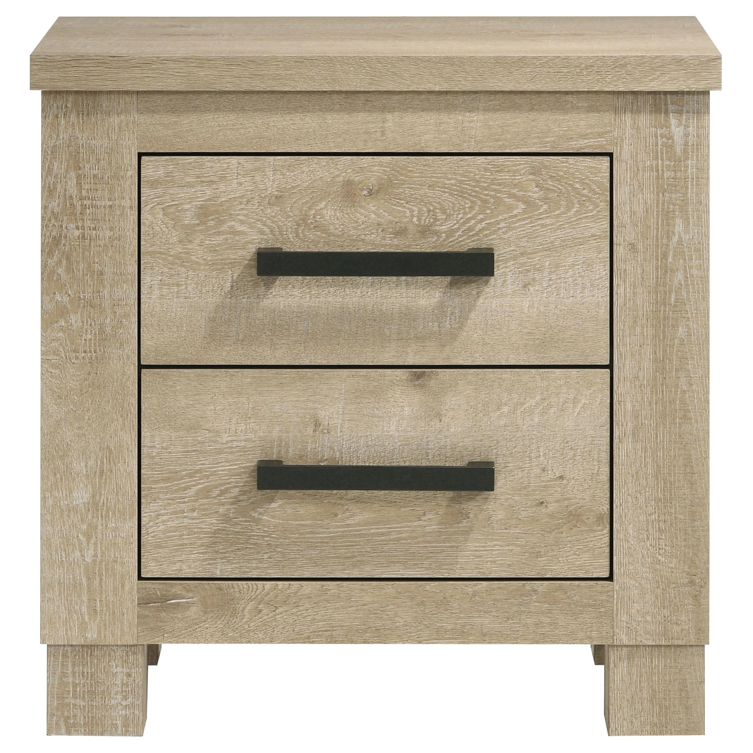 Oakglen 2-drawer Nightstand Bedside Table Weathered Oak - Image 3