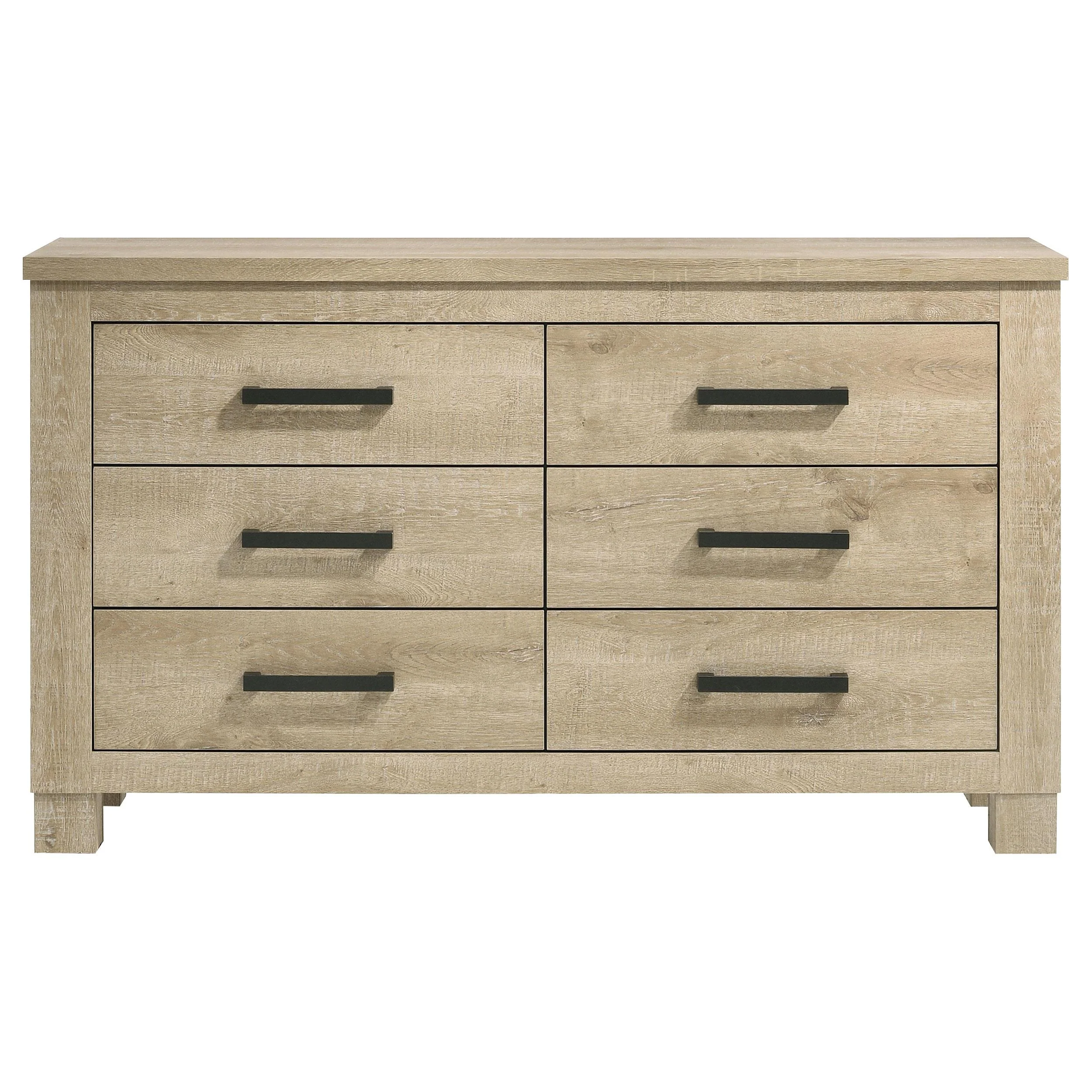 Oakglen 6-drawer Bedroom Dresser Weathered Oak - Image 3