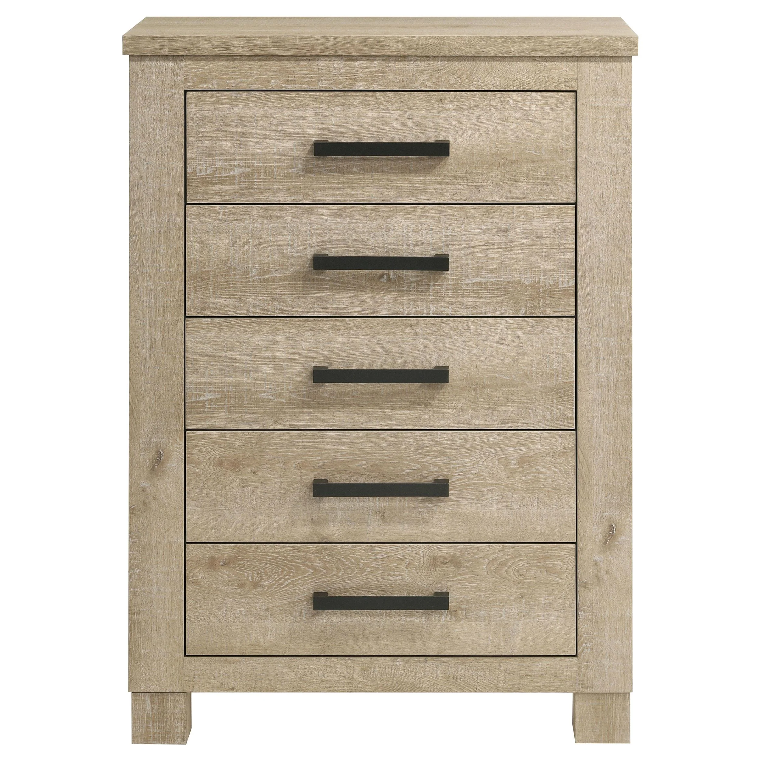 Oakglen 5-drawer Bedroom Chest of Drawers Weathered Oak - Image 3