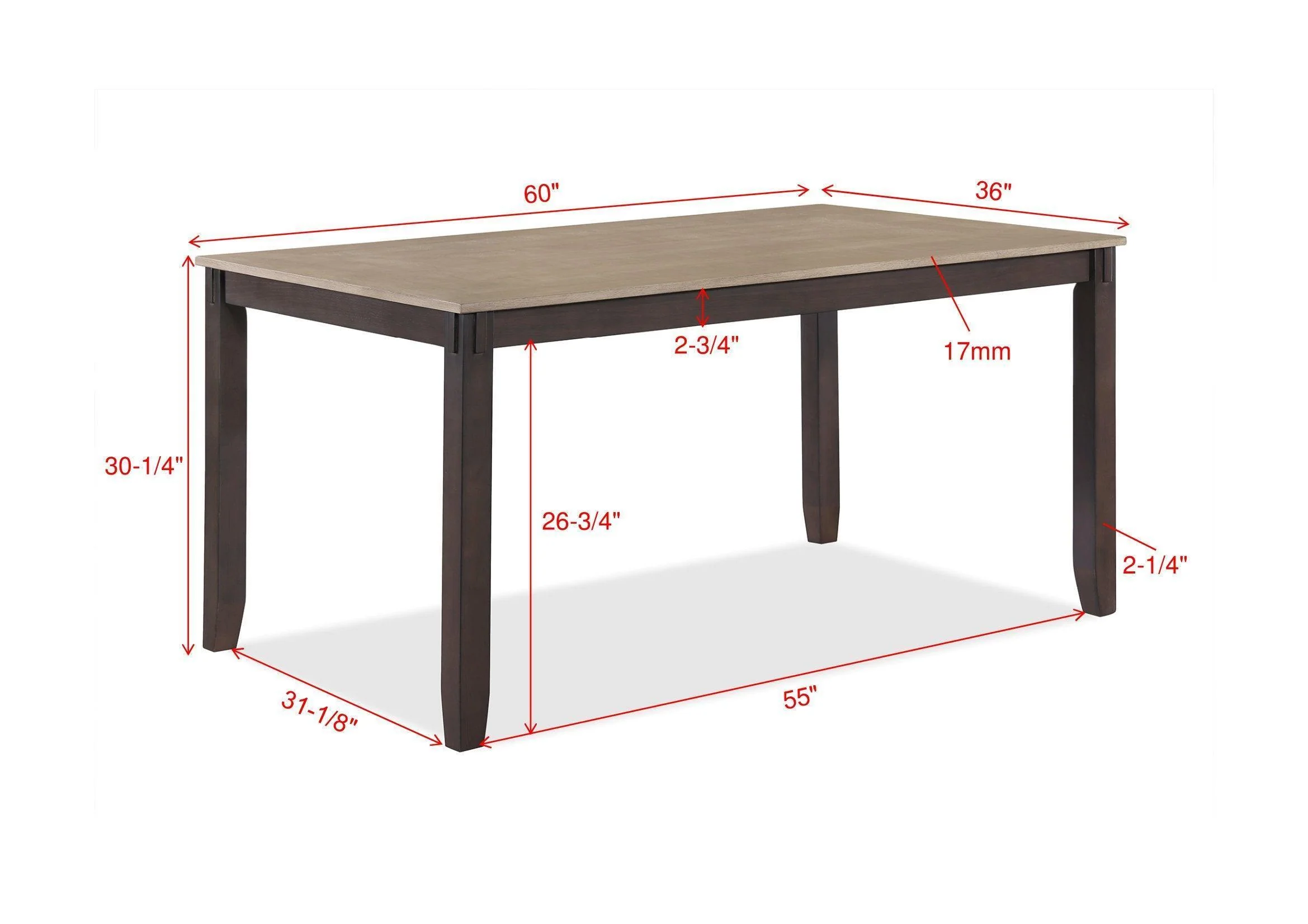 Branson Beige Brown Fabric Upholstered Dining Room Set - Image 3