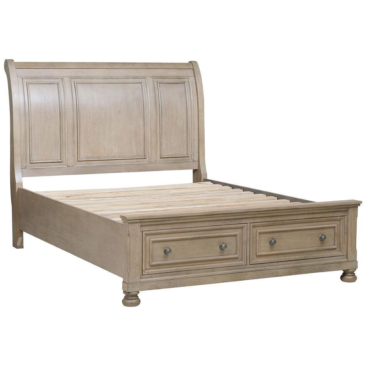Bethel Wire Brushed Gray Platform Queen Bed - Image 2