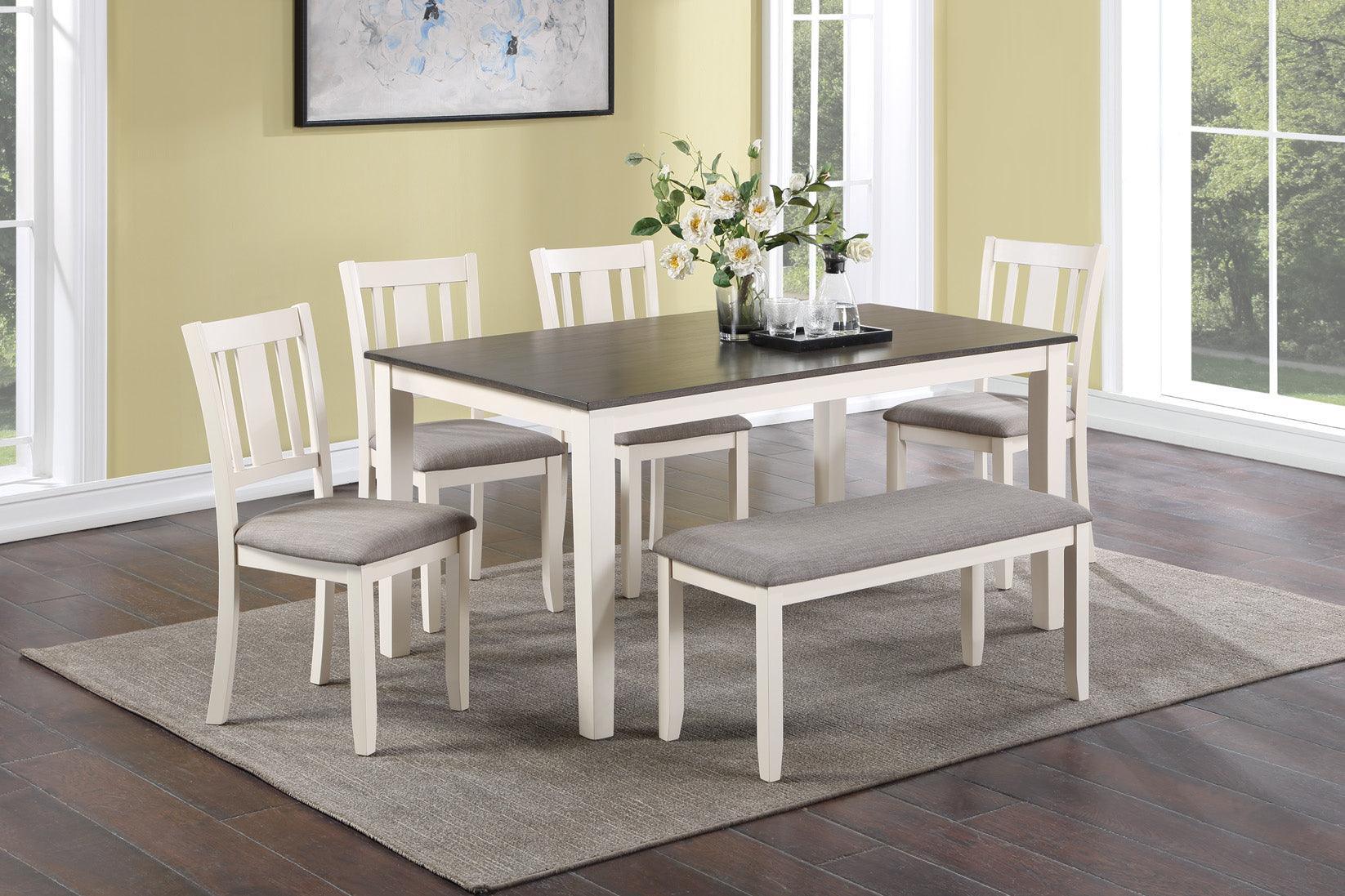 Rowan Chalk Gray 6-Piece Dining Room Set - Image 1