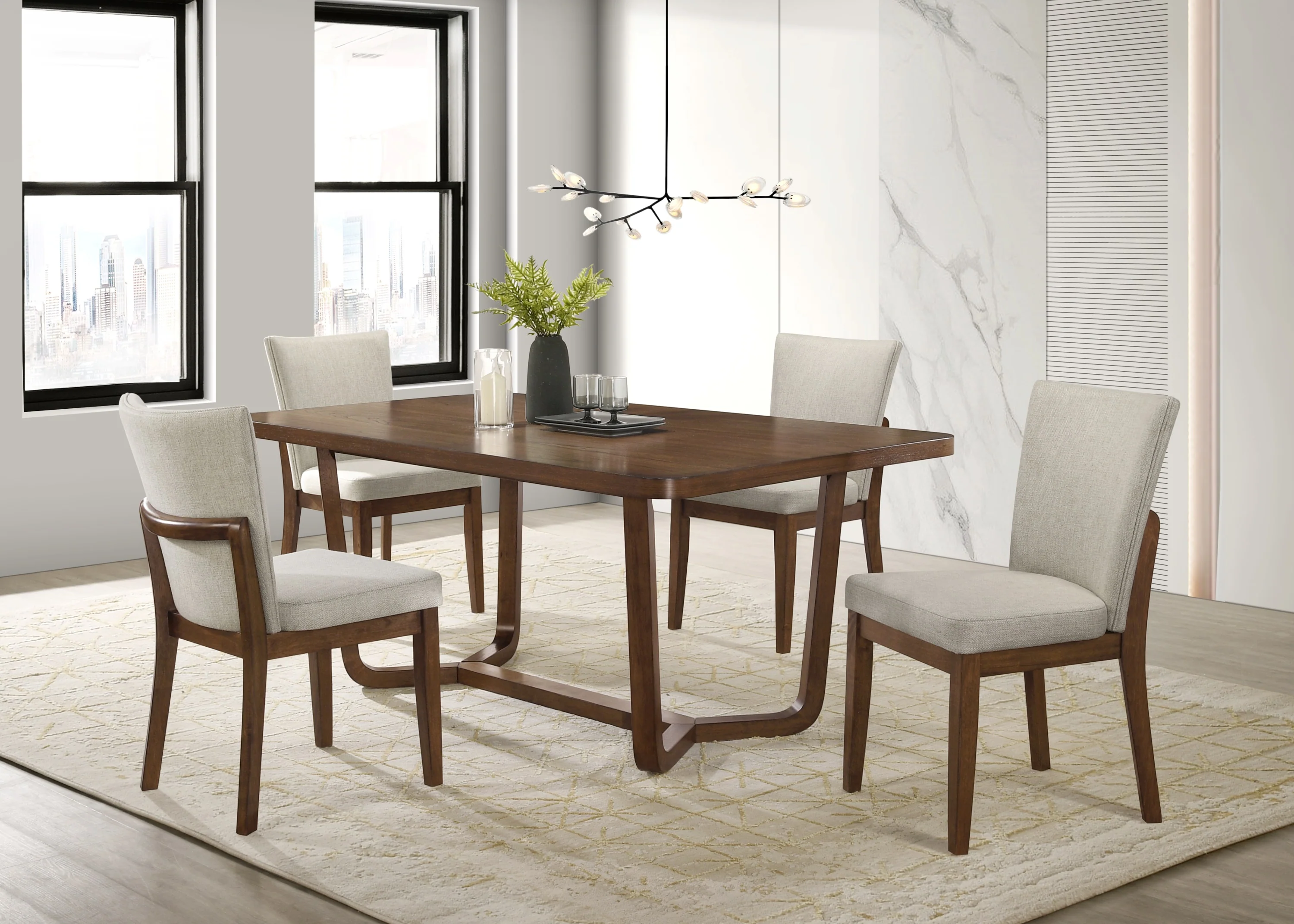 Salerno Brown Rectangular Dining Room Set - Image 2