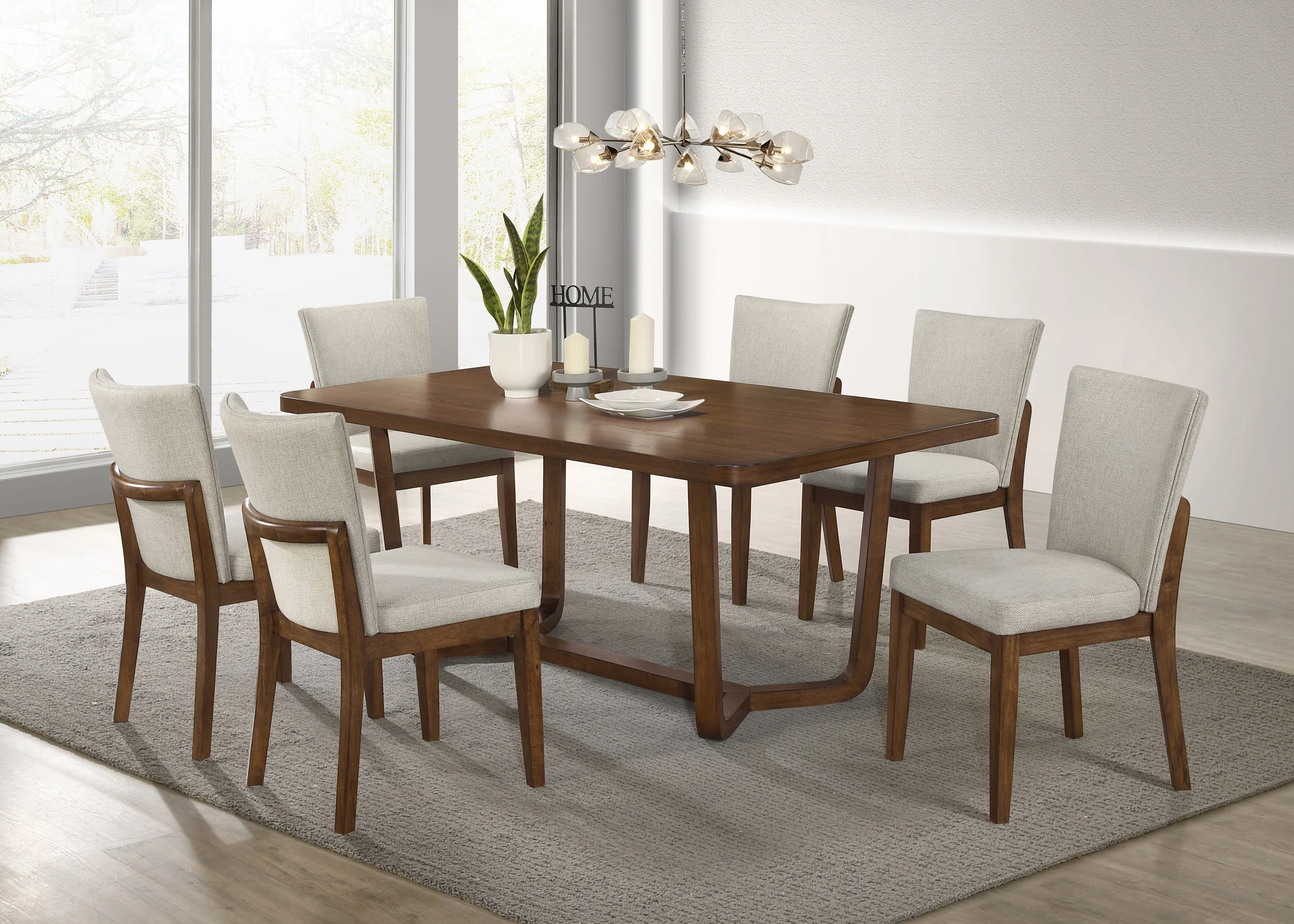 Salerno Brown Rectangular Dining Room Set - Image 3