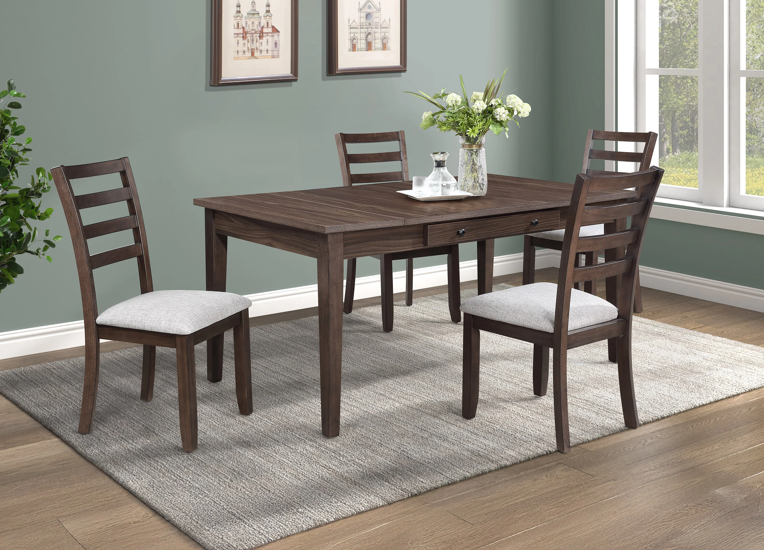 Wagner Dark Brown Storage Rectangular Dining Room Set - Image 2