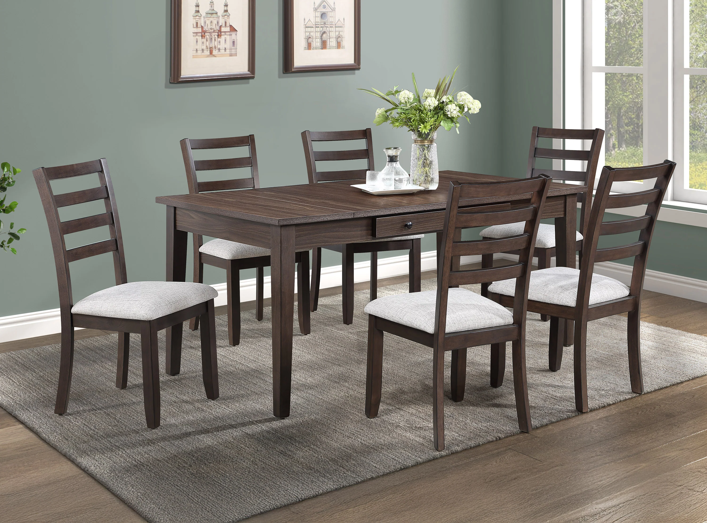 Wagner Dark Brown Storage Rectangular Dining Room Set - Image 3