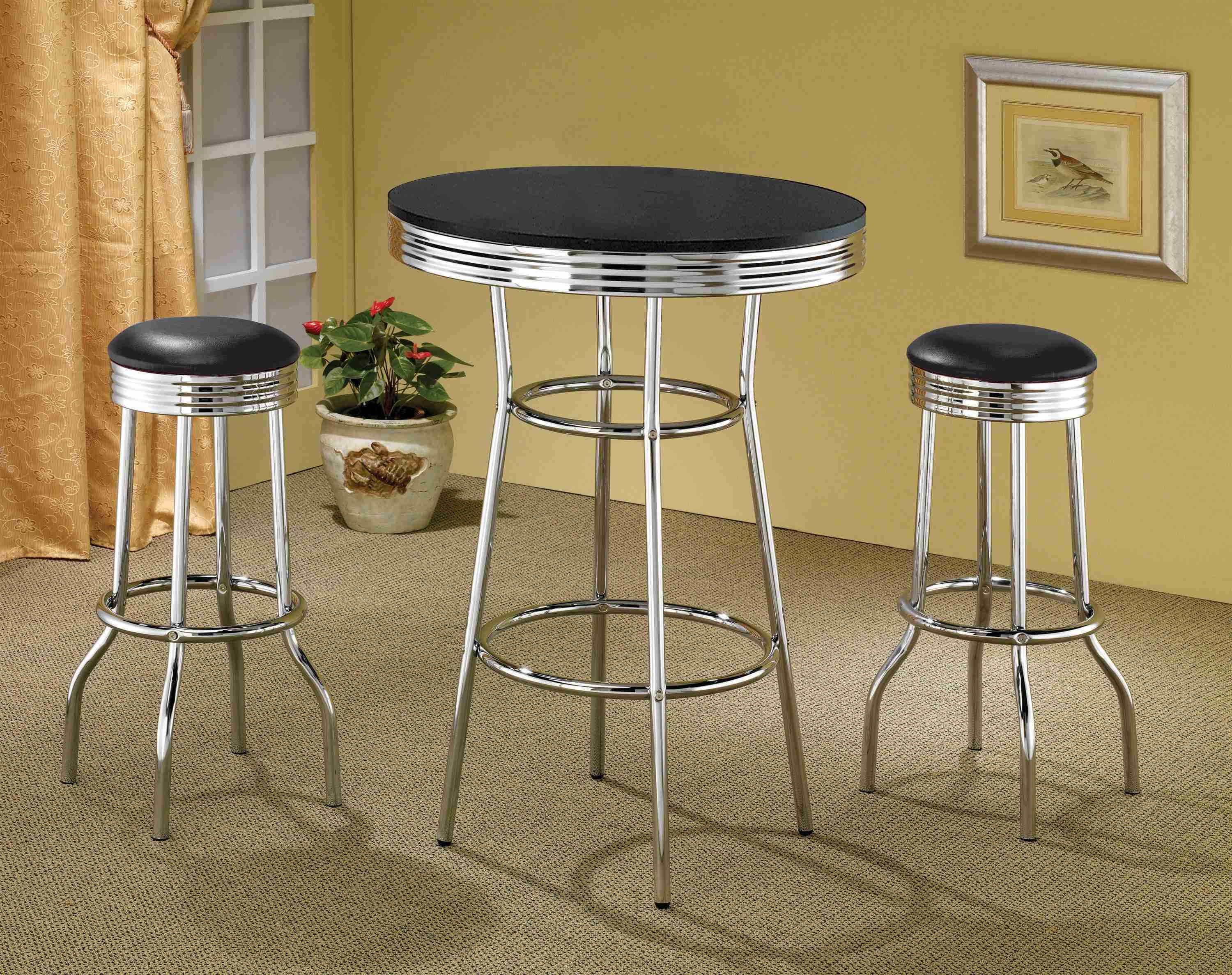 Theodore Round Bar Table Black Chrome - Image 3