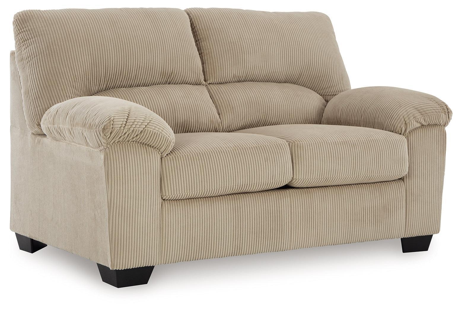SimpleJoy Sand Chenille,Velvet Loveseat - Image 2