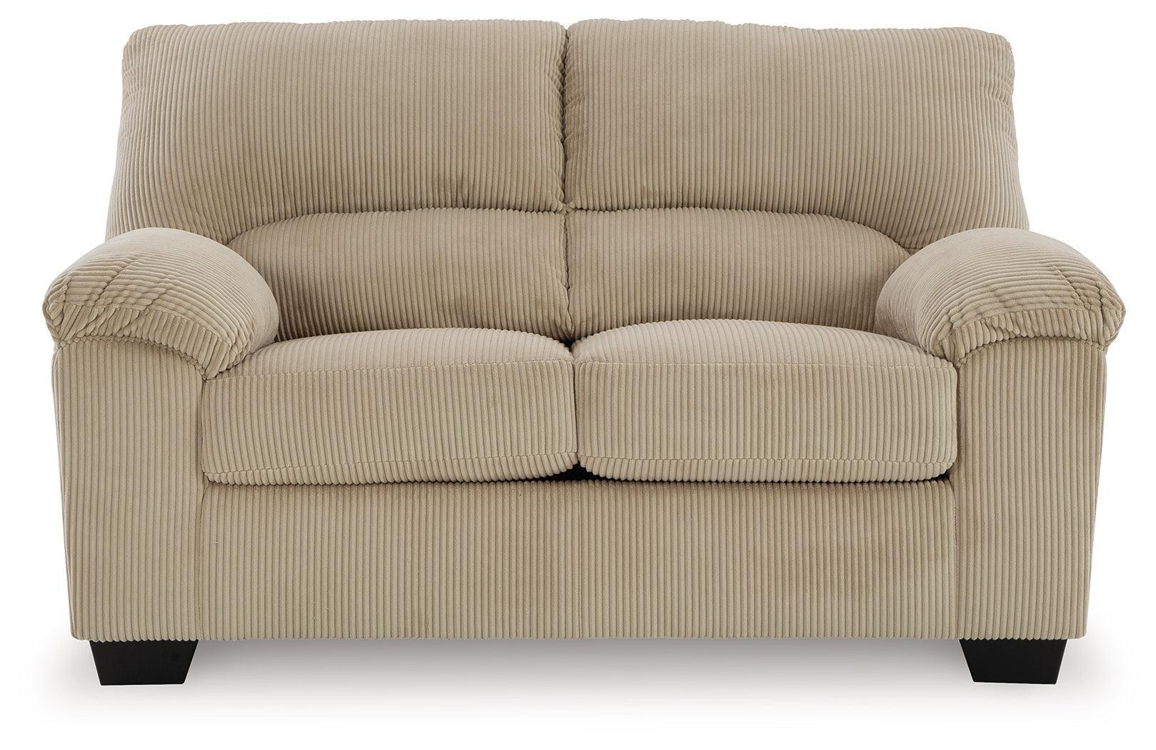 SimpleJoy Sand Chenille,Velvet Loveseat - Image 3