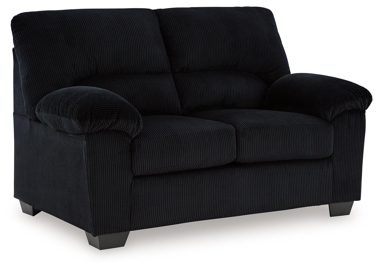 SimpleJoy Onyx Chenille,Velvet Loveseat - Image 2