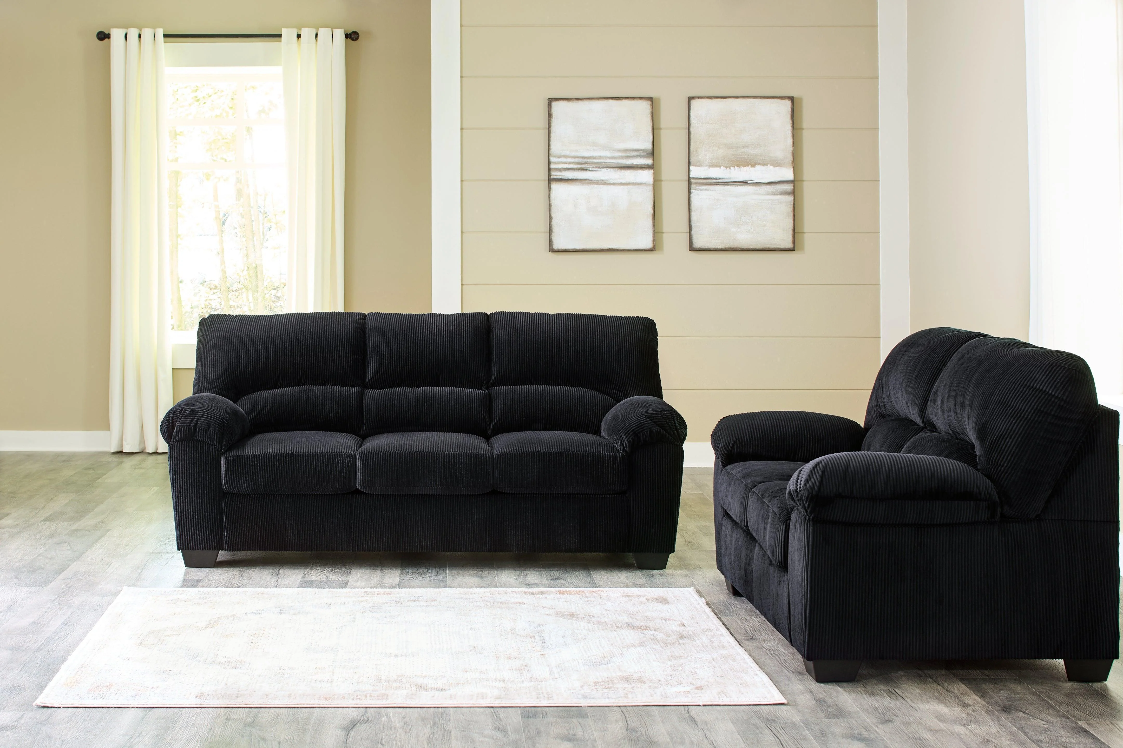 SimpleJoy Onyx Sofa and Loveseat - Image 2