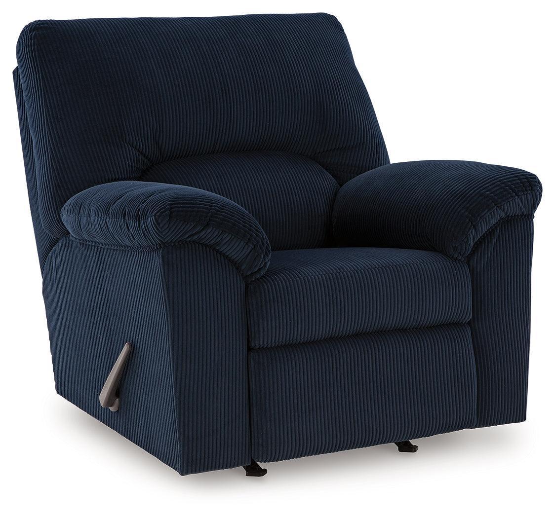 SimpleJoy Navy Chenille,Velvet Recliner - Image 2