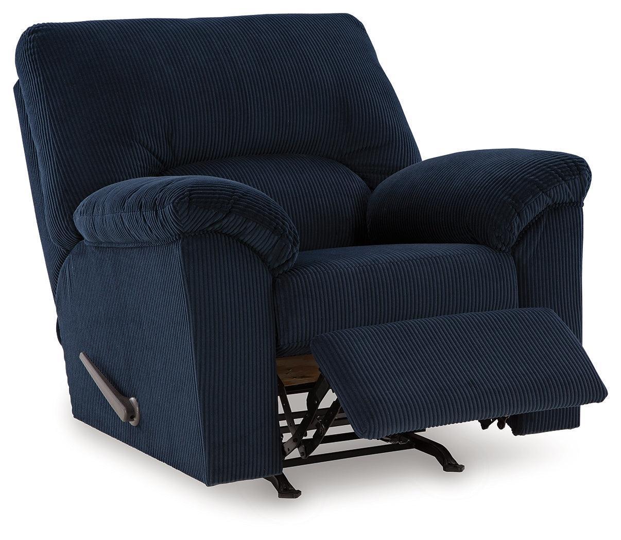 SimpleJoy Navy Chenille,Velvet Recliner - Image 3