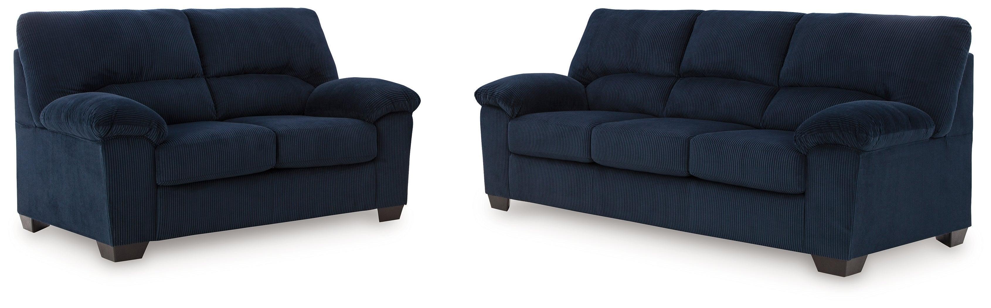 SimpleJoy Navy Sofa and Loveseat - Image 3