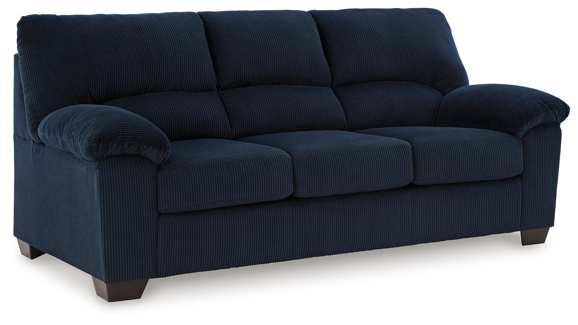 SimpleJoy Navy Chenille,Velvet Sofa - Image 2