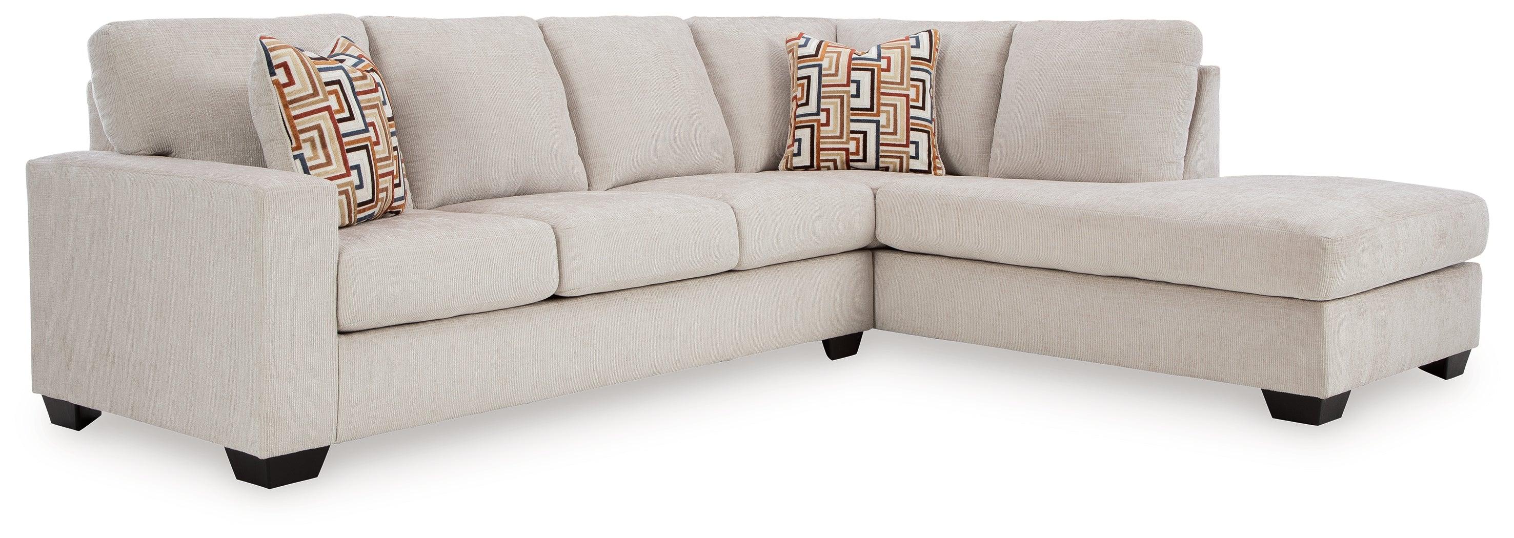 Aviemore Stone Chenille 2-Piece Sectional with Chaise - Image 2