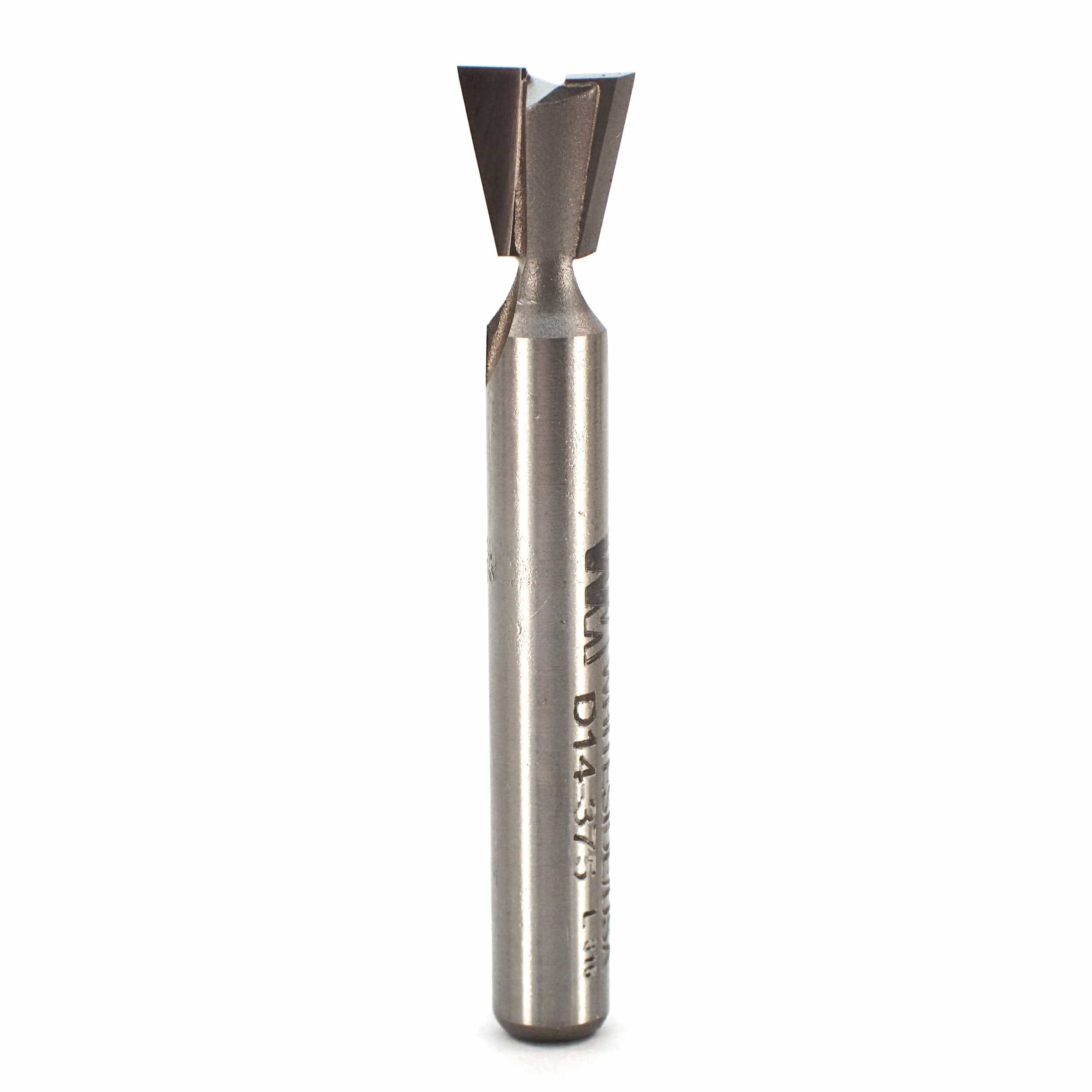 D14-375 Dovetail Router Bit 14 Degree 1/4" SH 3/8" D x 3/8" C x 2" OL - Image 1