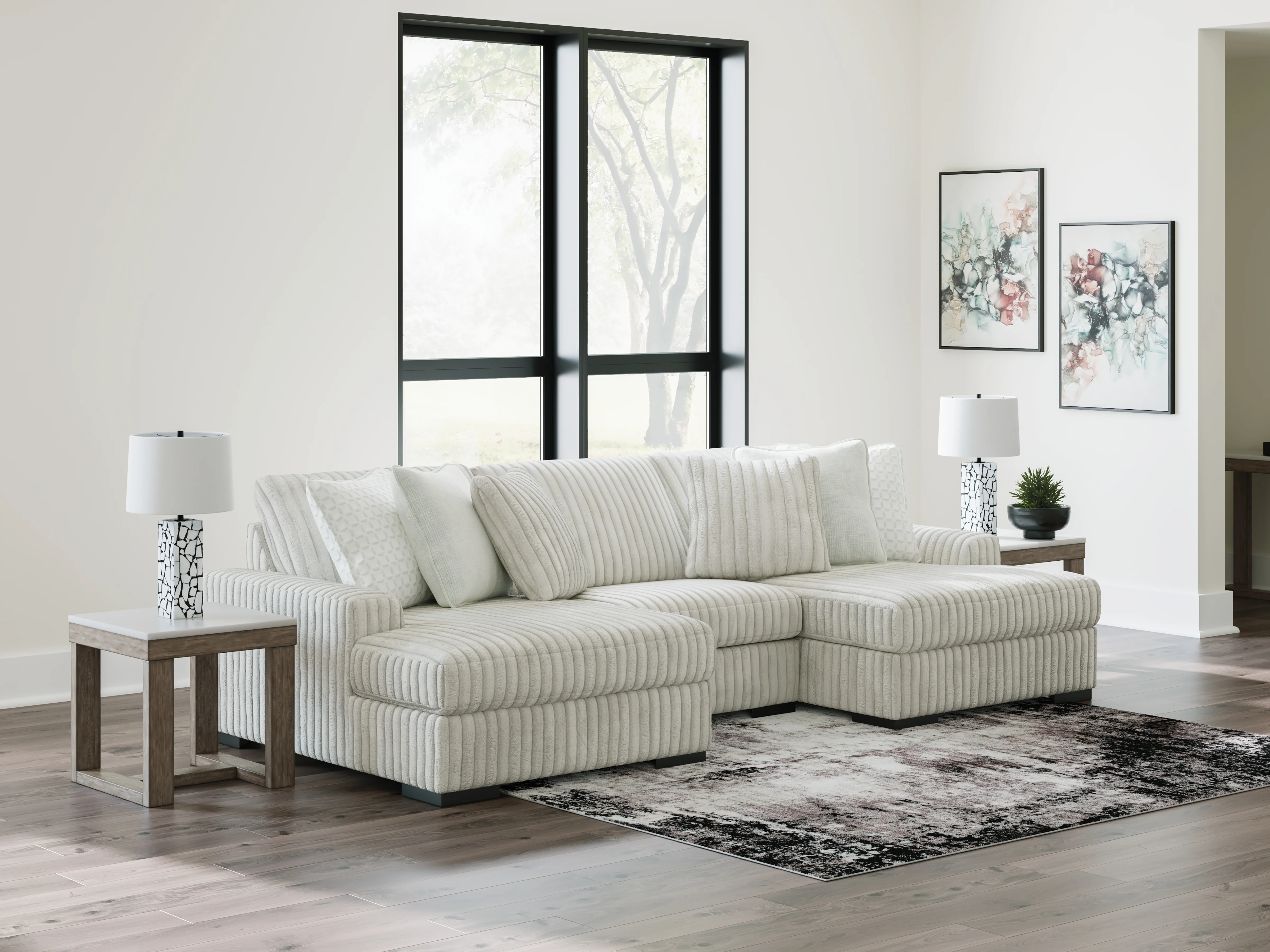 Stupendous Alloy Velvet 3-Piece Sectional with Double Chaise - Image 2
