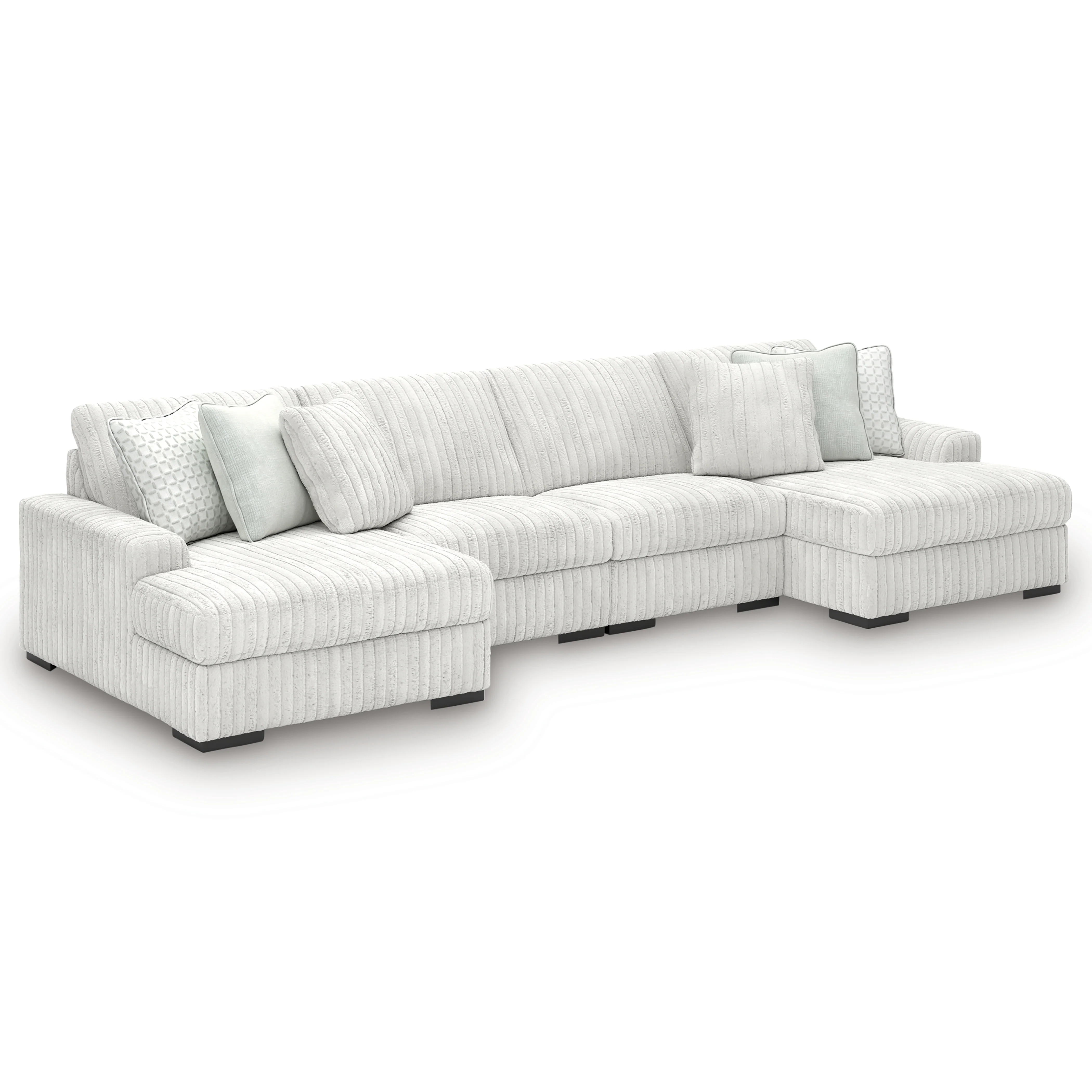 Stupendous Alloy Velvet 4-Piece Sectional with Double Chaise - Image 3