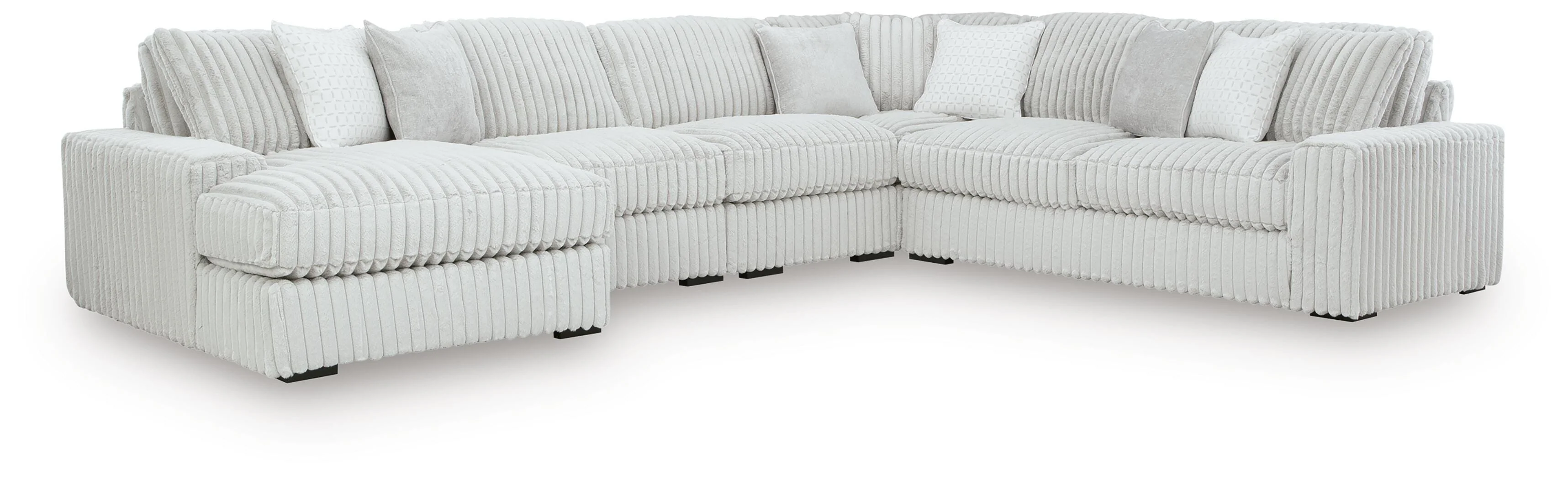 Stupendous Alloy Velvet 5-Piece Sectional with Chaise - Image 2