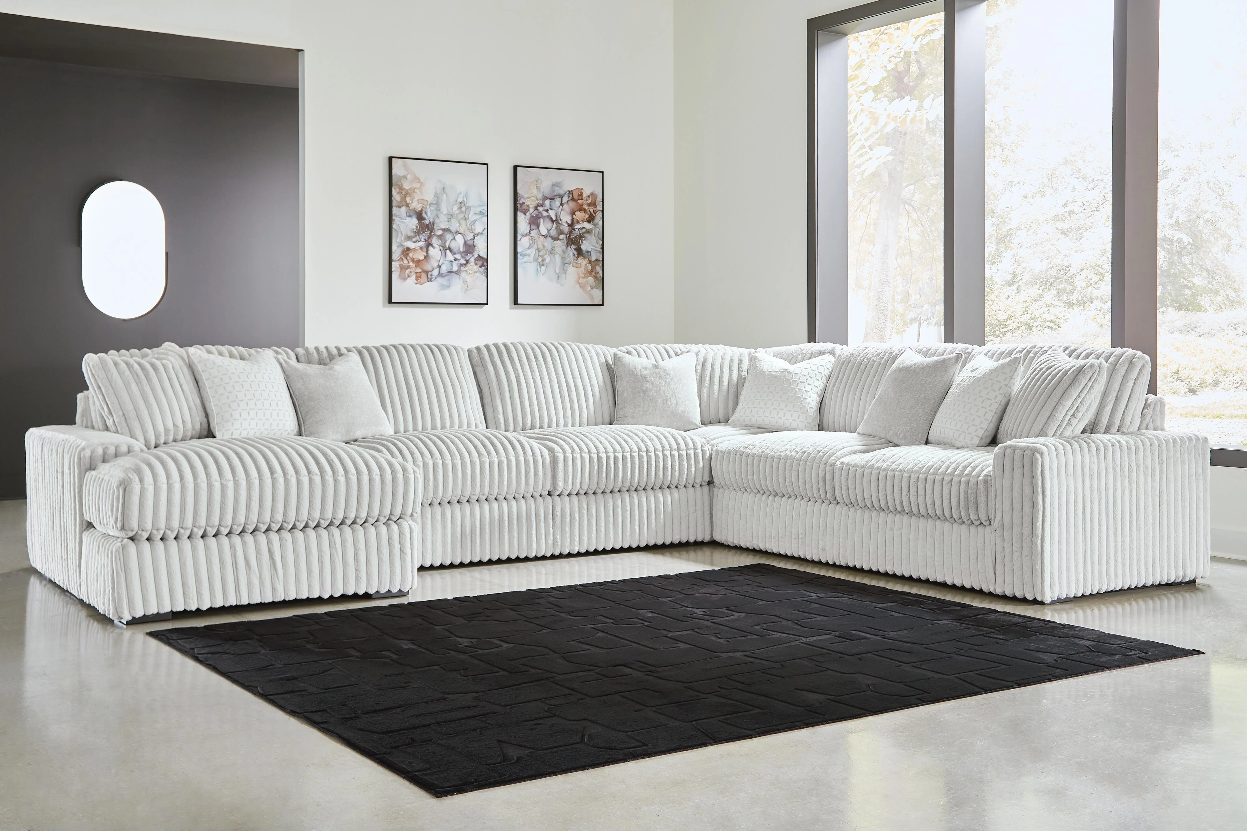 Stupendous Alloy Velvet 5-Piece Sectional with Chaise - Image 3