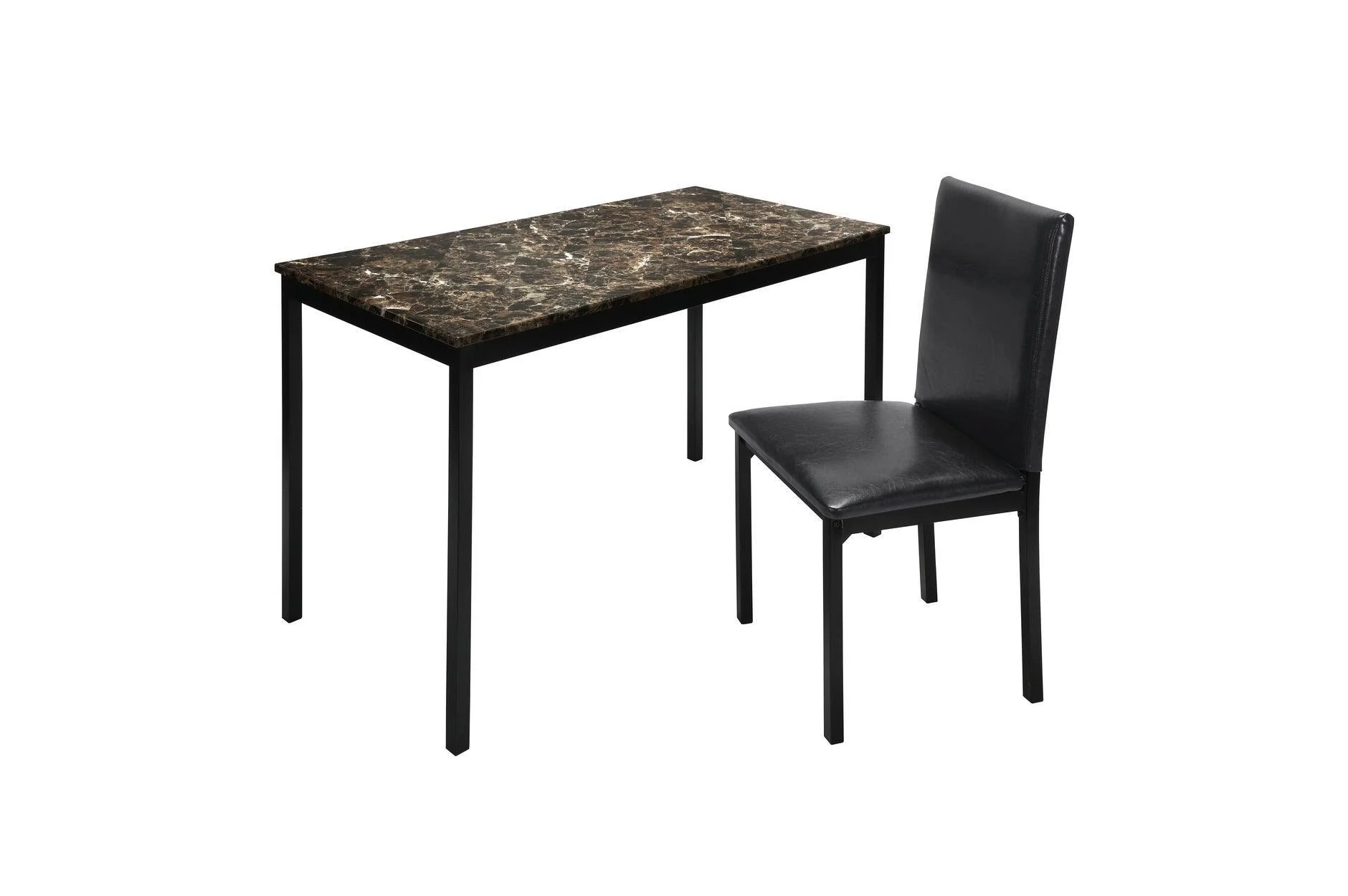 Tempe Dark Brown Faux Marble Faux Leather Writing Desk Chair - Image 3