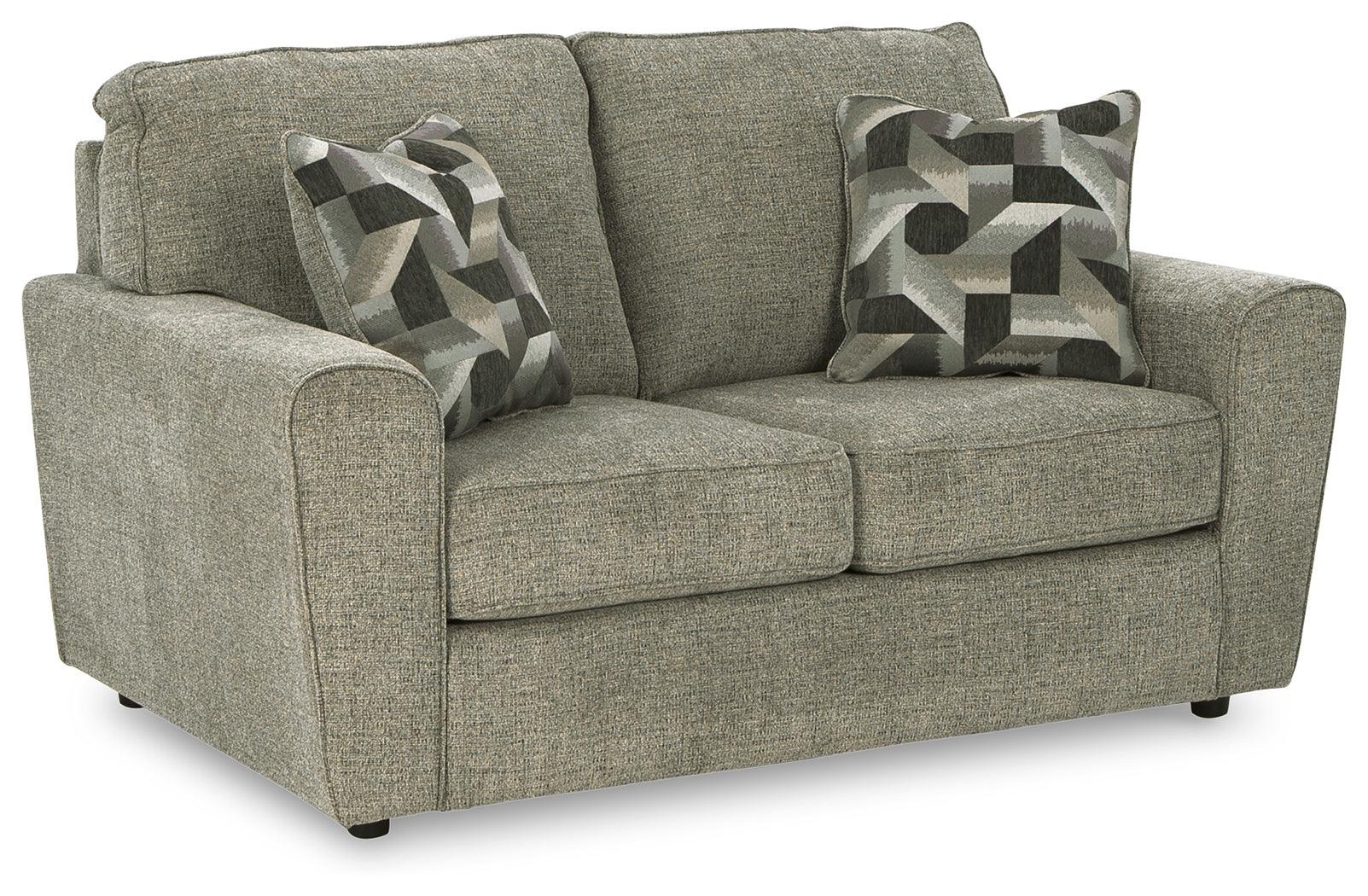 Cascilla Pewter Chenille Loveseat - Image 2