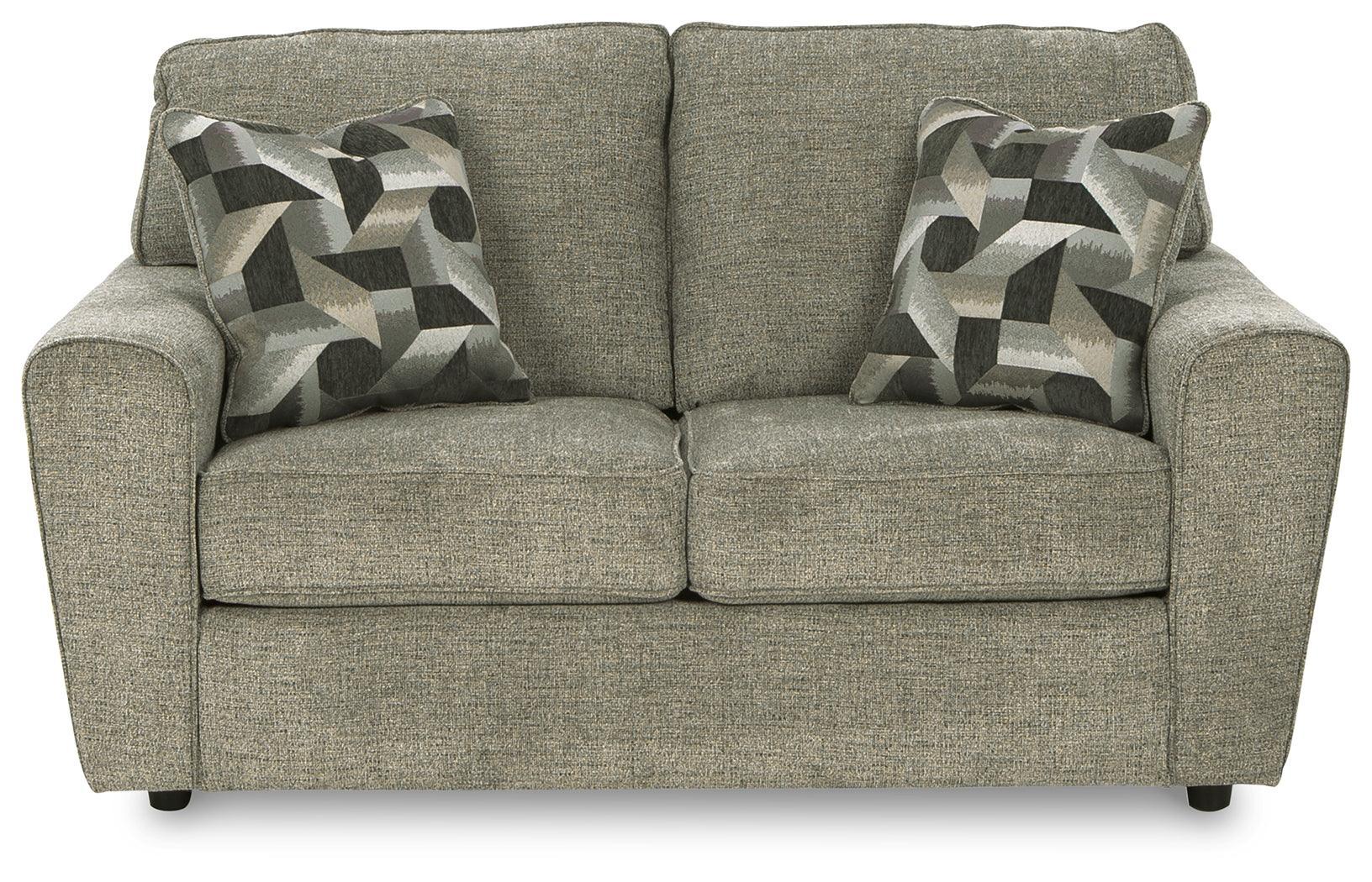 Cascilla Pewter Chenille Loveseat - Image 3