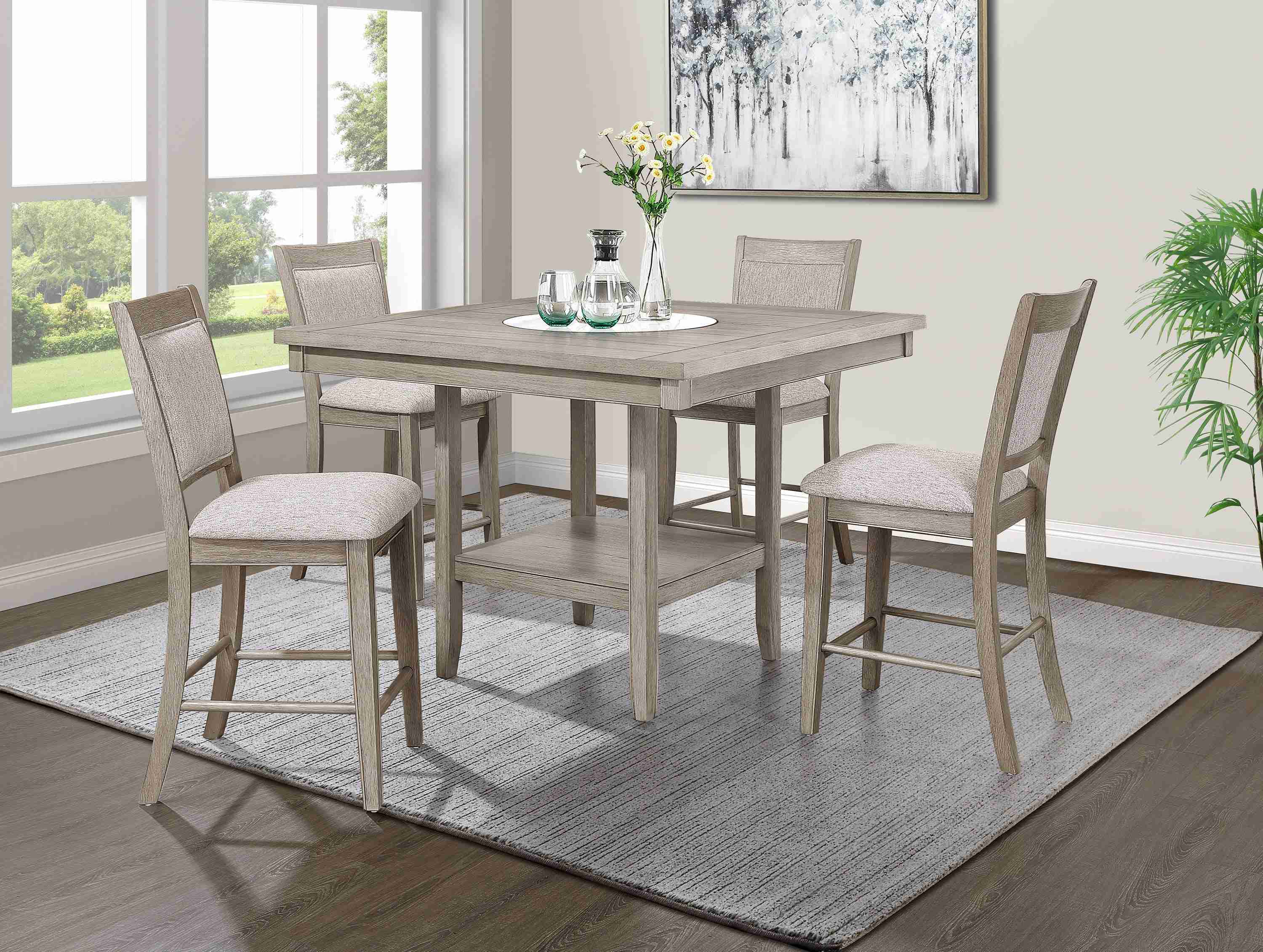 Fulton Gray Marble Top Counter Height Set - Image 2