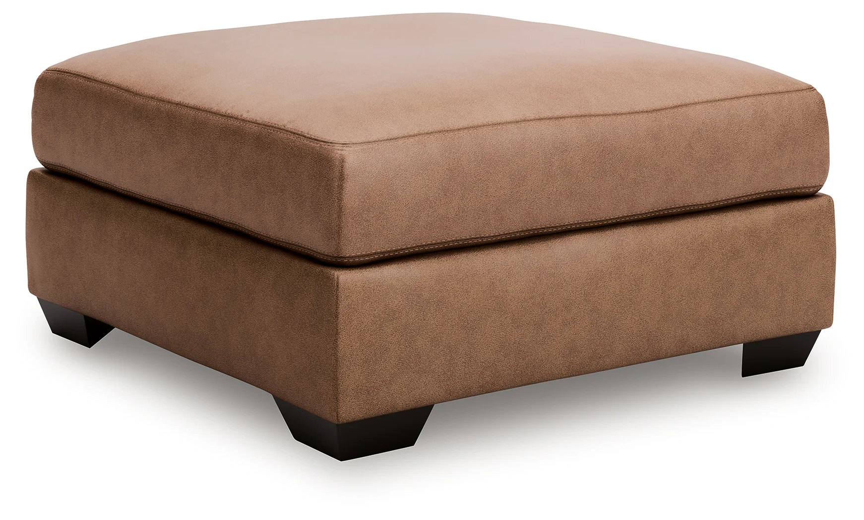 WillowBend Caramel Faux Leather Oversized Accent Ottoman - Image 2