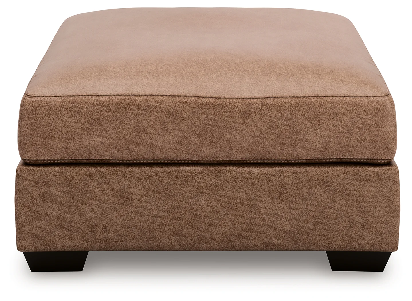 WillowBend Caramel Faux Leather Oversized Accent Ottoman - Image 3