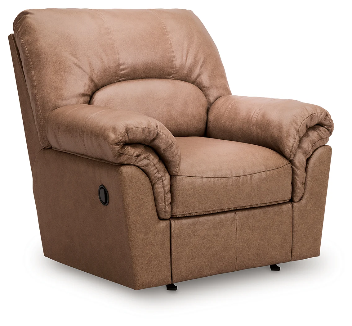 WillowBend Caramel Faux Leather Recliner - Image 2