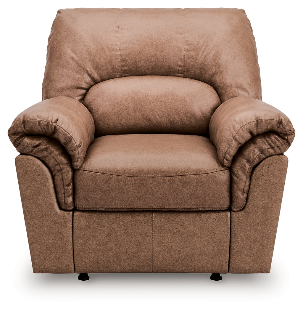 WillowBend Caramel Faux Leather Recliner - Image 3
