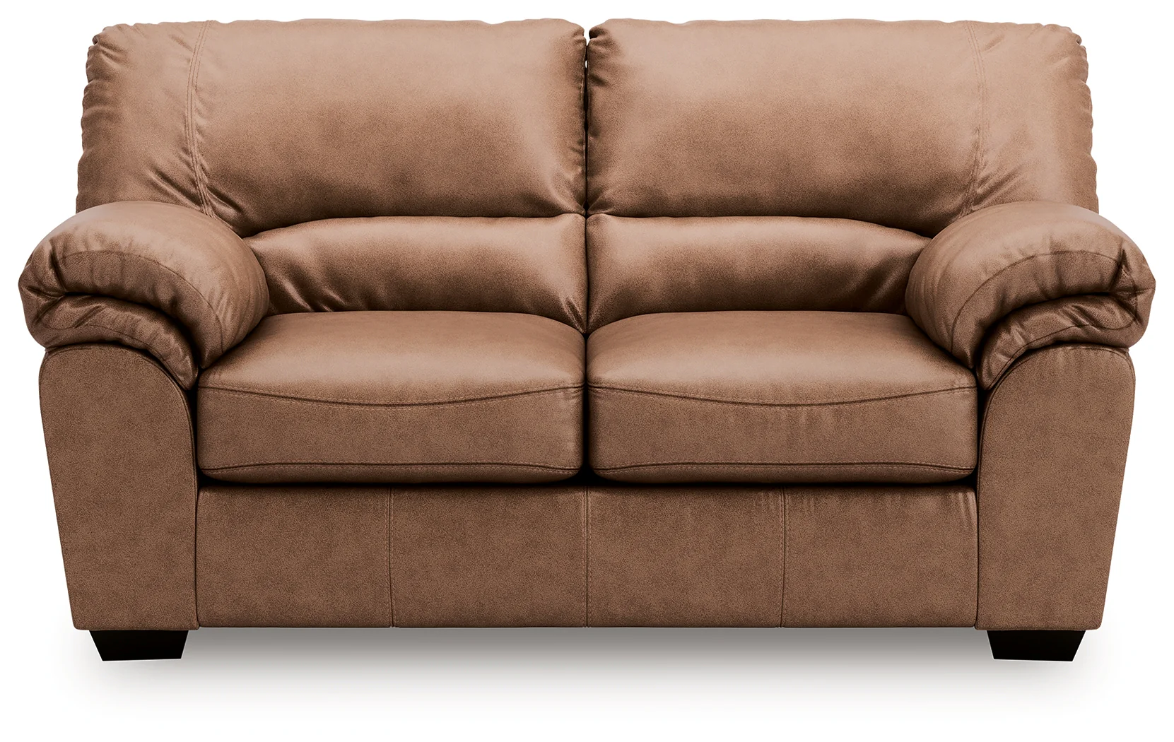 WillowBend Caramel Faux Leather Loveseat - Image 3