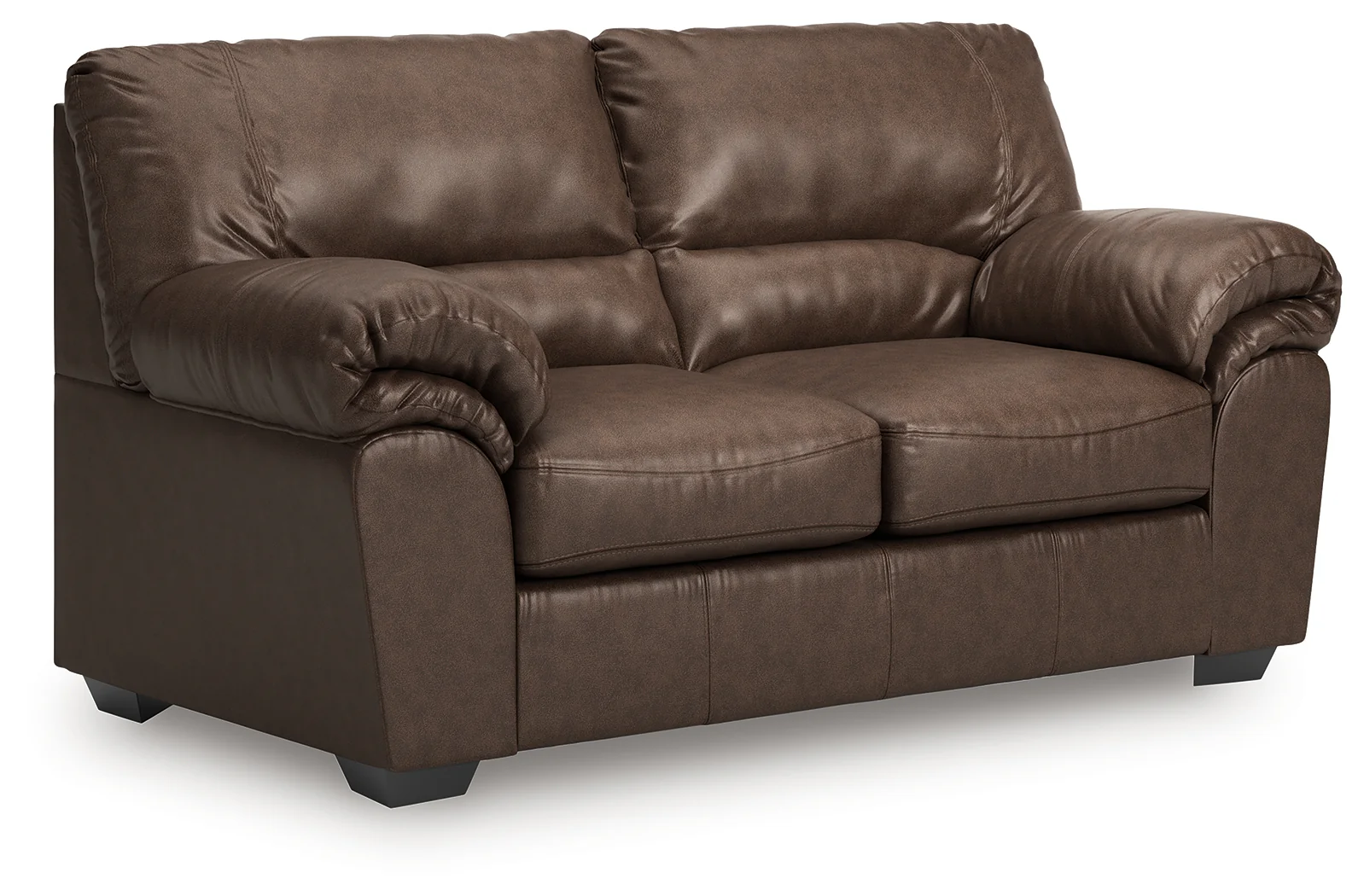 WillowBend Umber Faux Leather Loveseat - Image 3