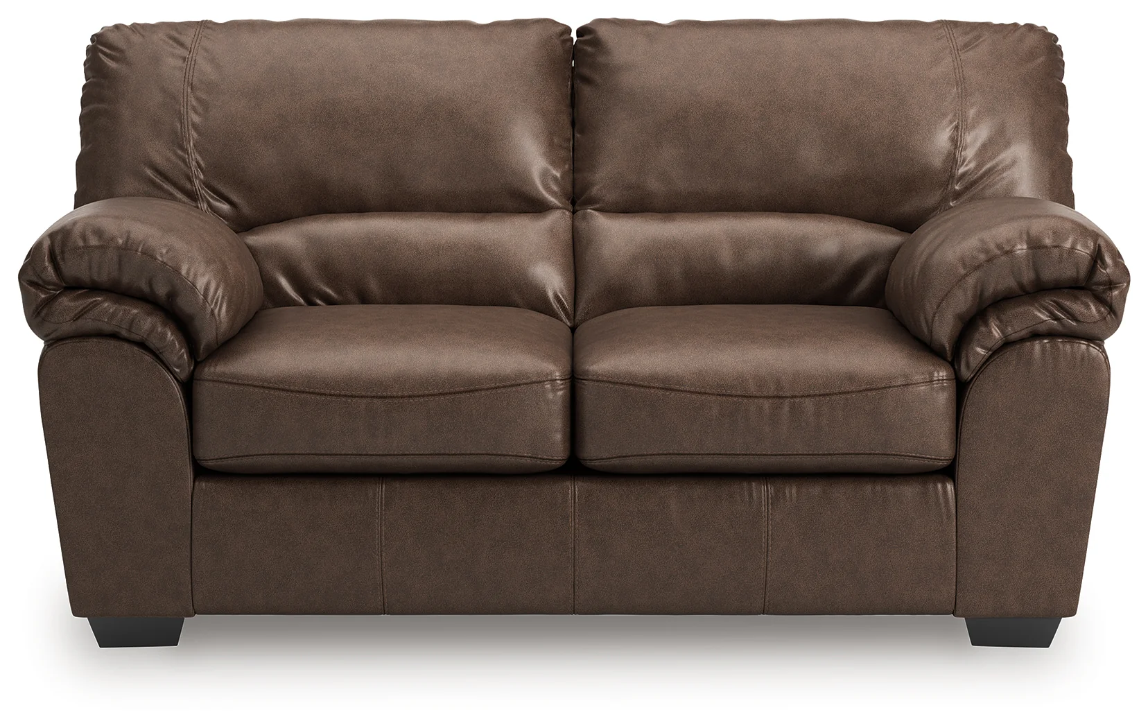 WillowBend Umber Faux Leather Loveseat - Image 2
