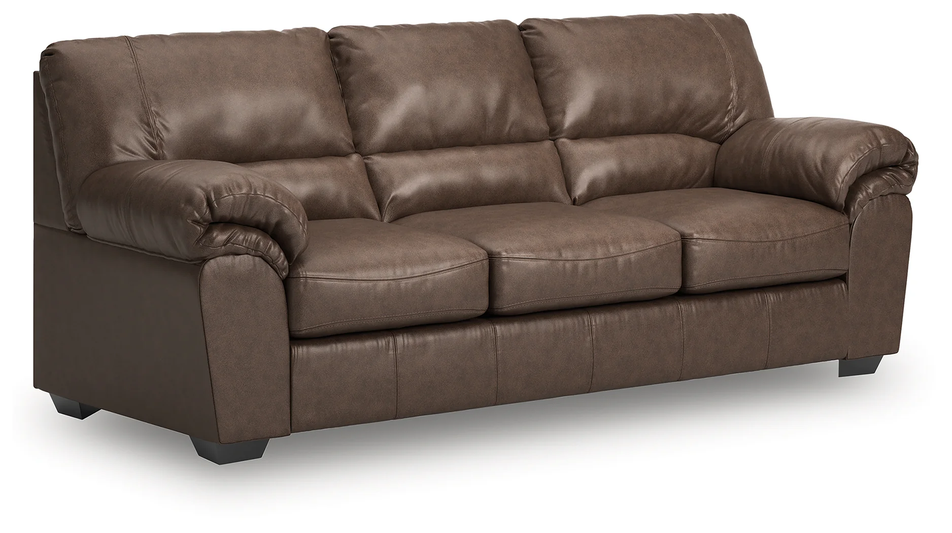 WillowBend Umber Faux Leather Sofa - Image 3