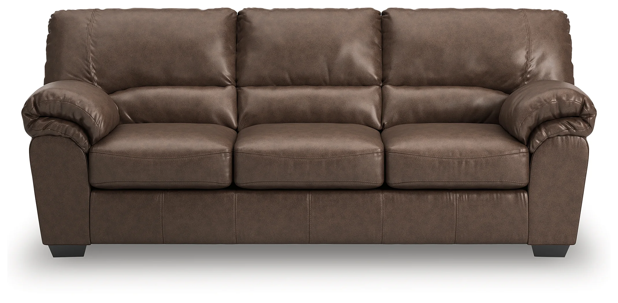 WillowBend Umber Faux Leather Sofa - Image 2