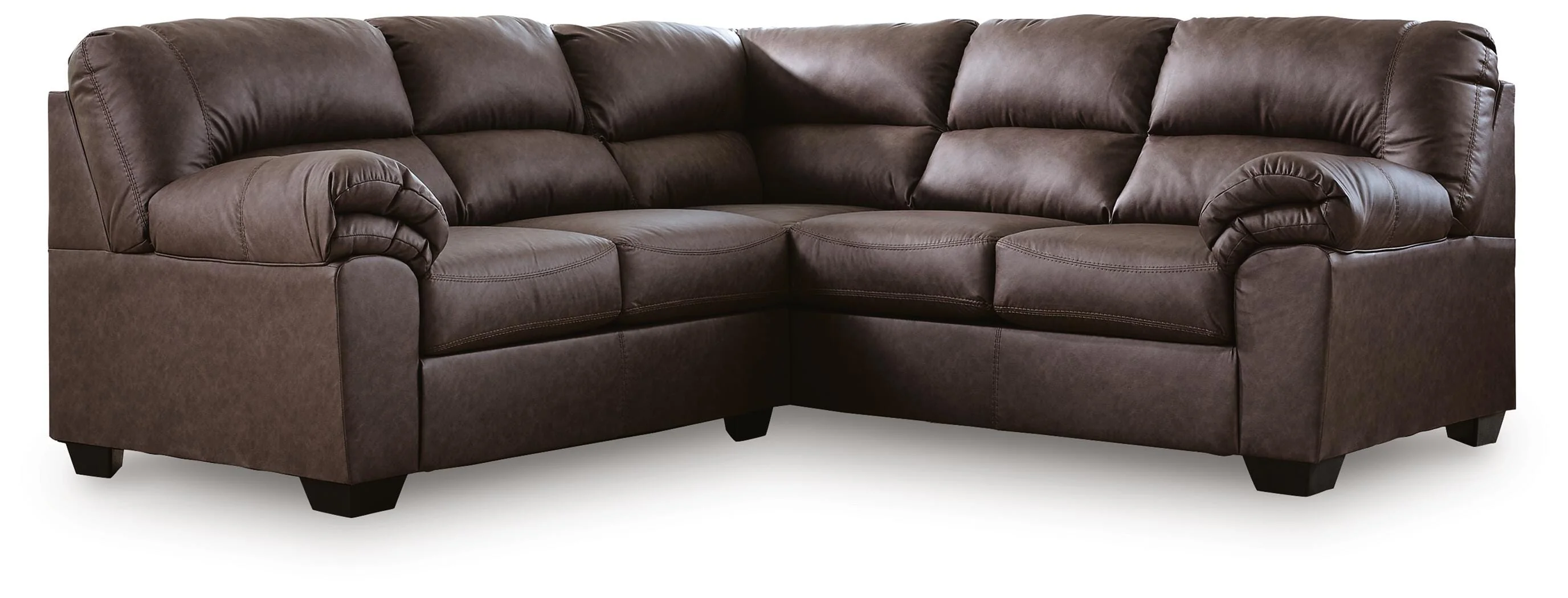 WillowBend Umber Faux Leather 2-Piece Sectional - Image 2