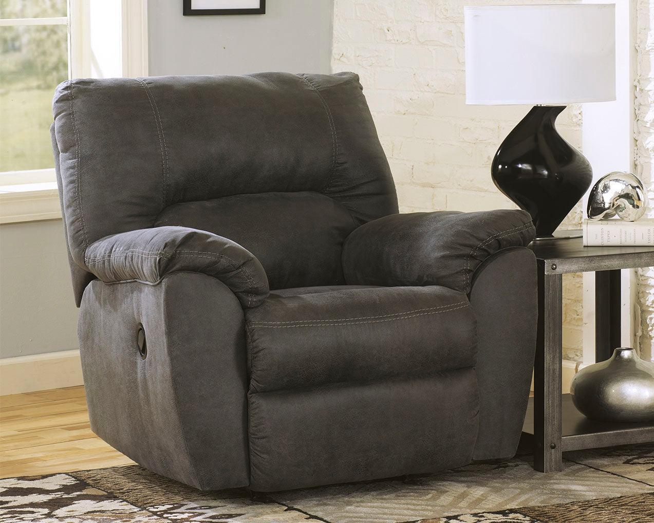 Tambo Pewter Faux Leather Recliner - Image 3