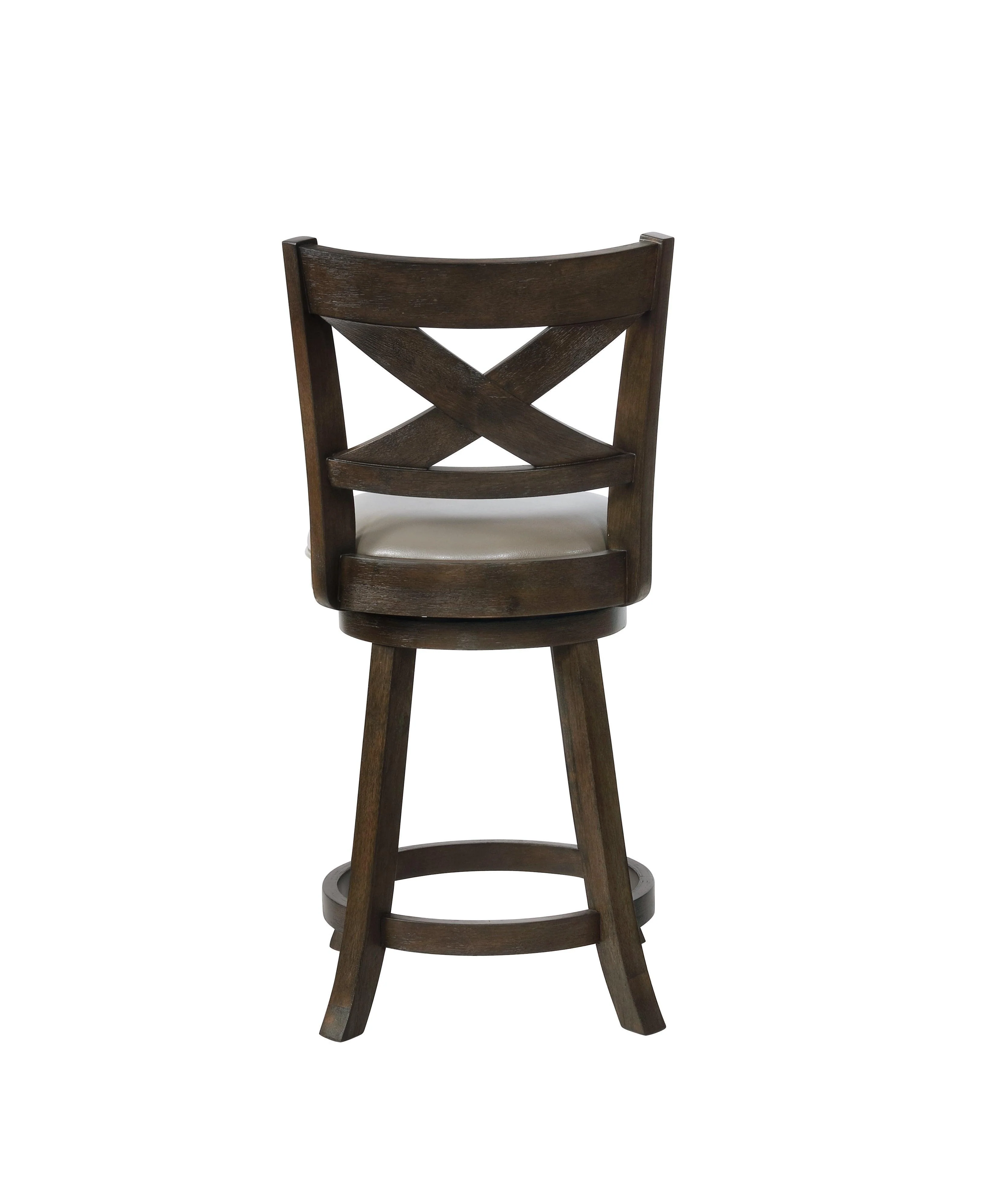 Kipper Swivel Gray Faux Leather Bar Pub Stool - Image 2