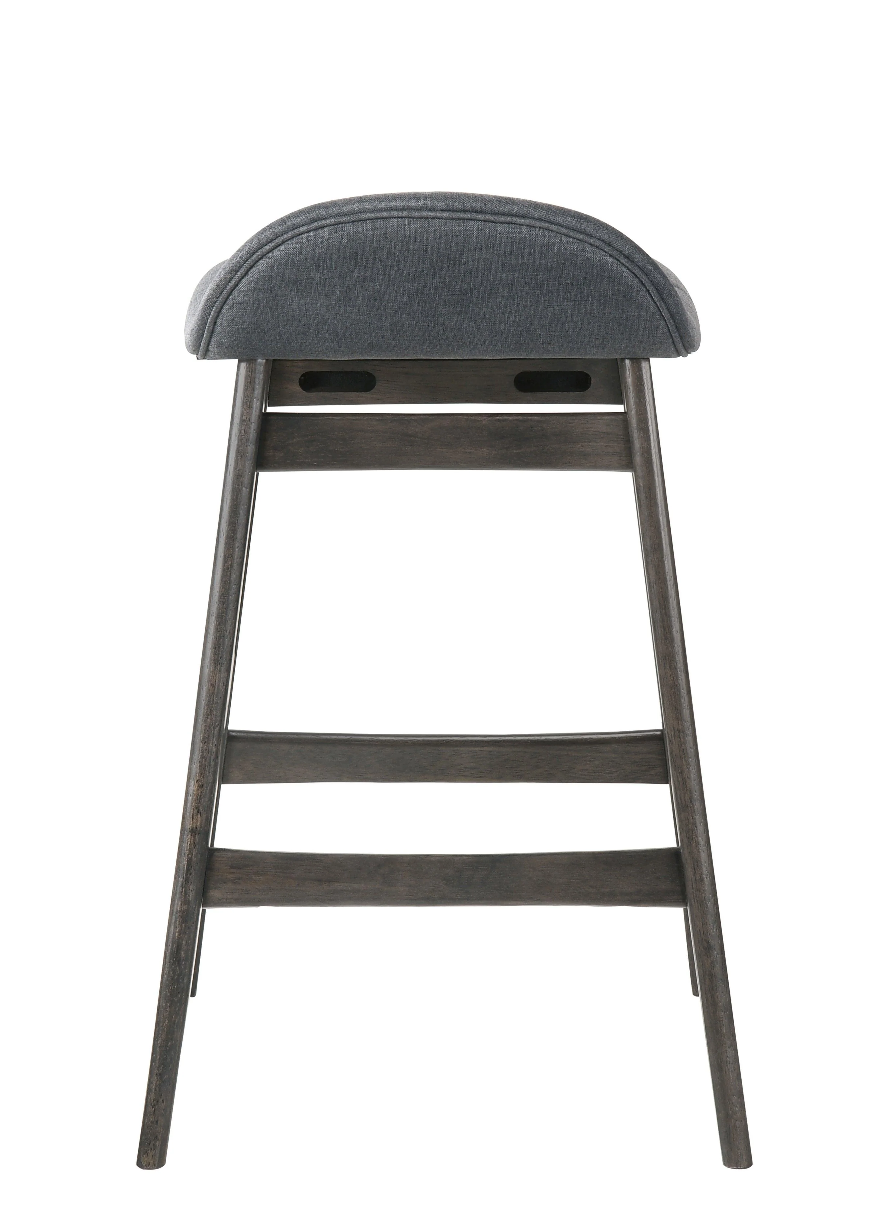 Samar Charcoal Gray Ivory Fabric Bar Stool - Image 2