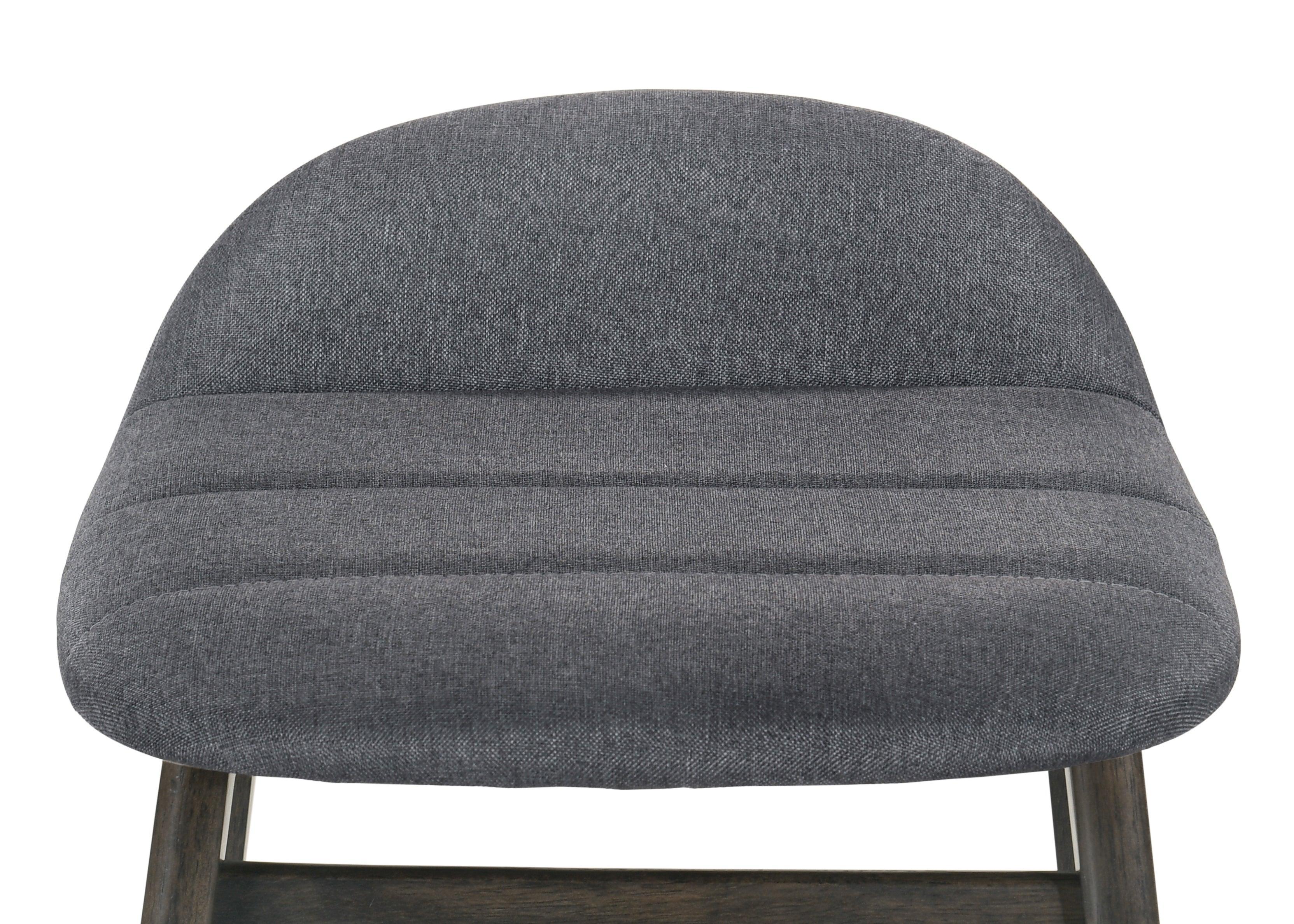 Samar Charcoal Gray Ivory Fabric Bar Stool - Image 3
