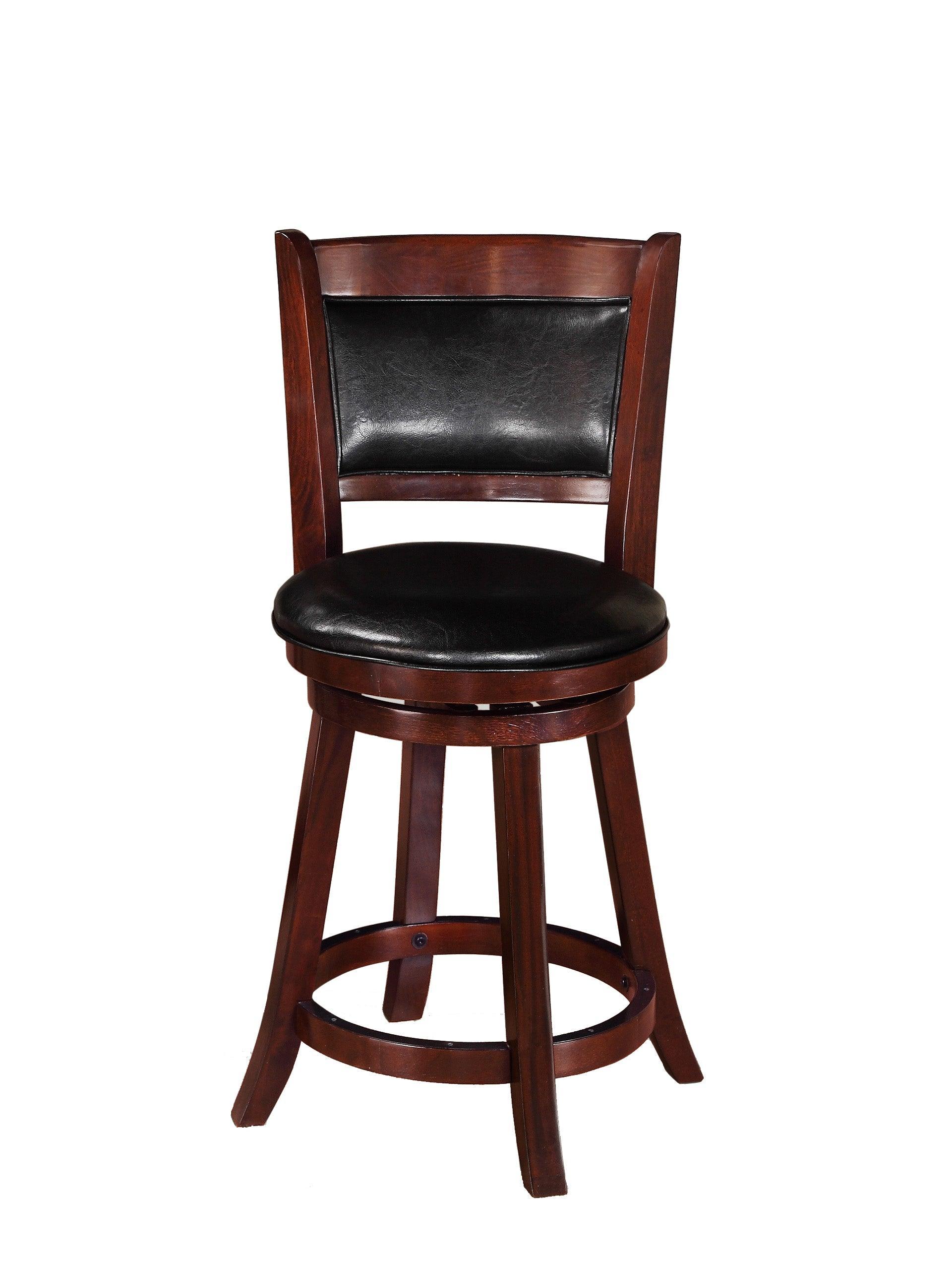 Cecil Swivel Cherry Faux Leather Pub Stool - Image 2