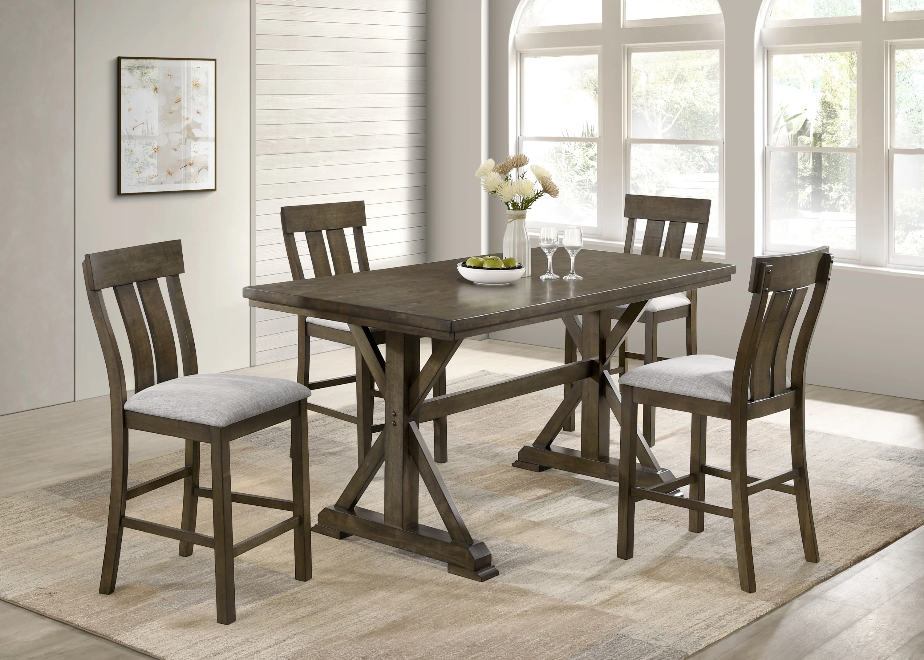Lloyd Dark Gray Rectangular Counter Height Set - Image 2